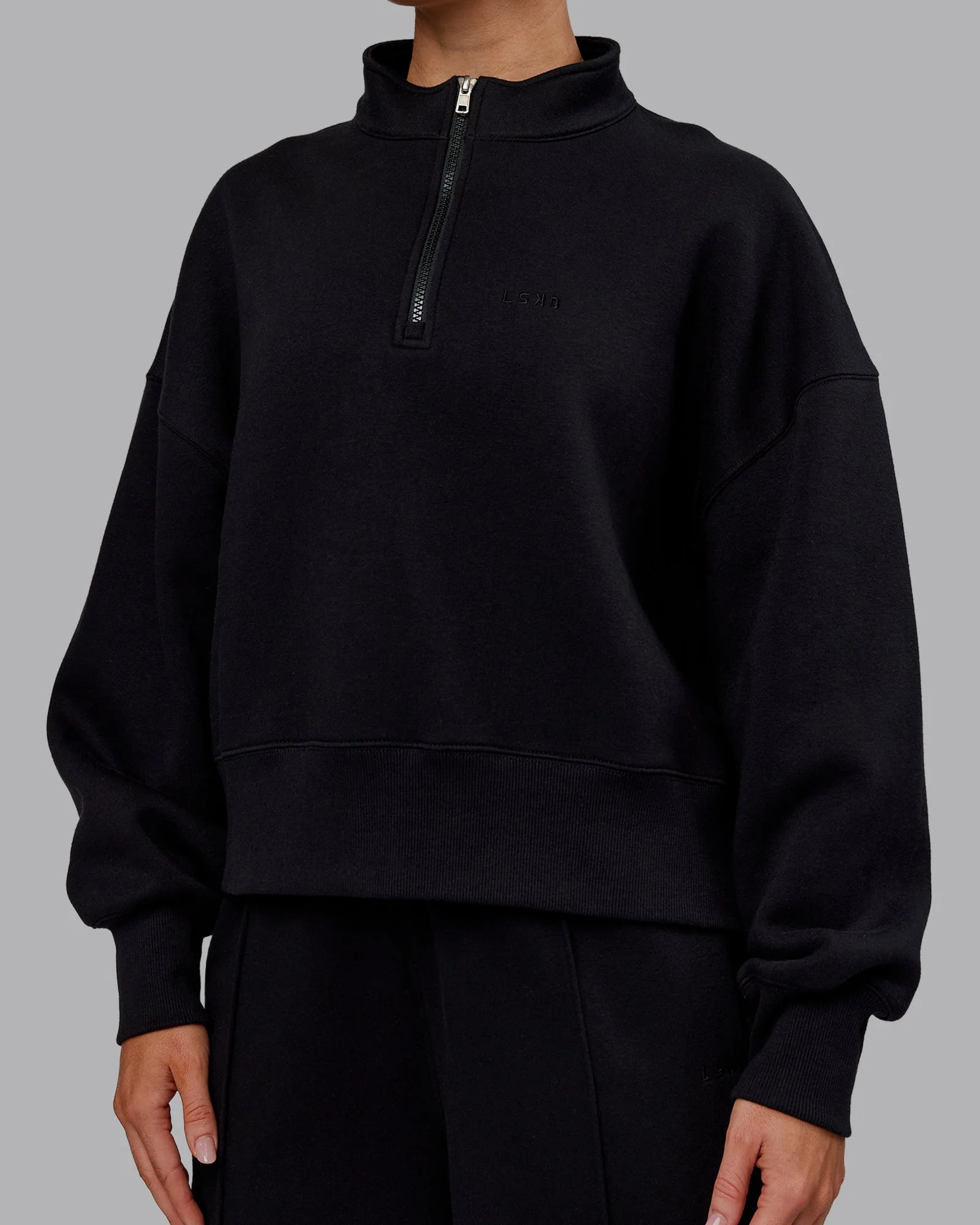 MVP 1/2 Zip Oversized Sweater - Black - Image 4