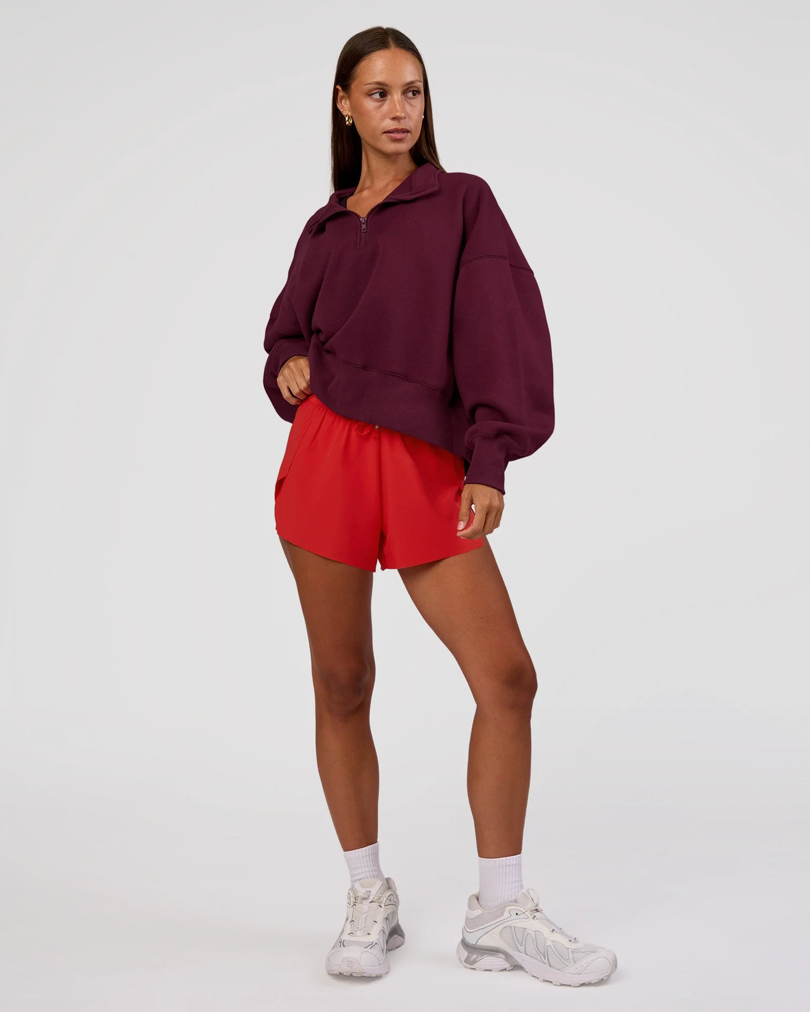 MVP 1/2 Zip Oversized Sweater - Cherry Lacquer - Image 4