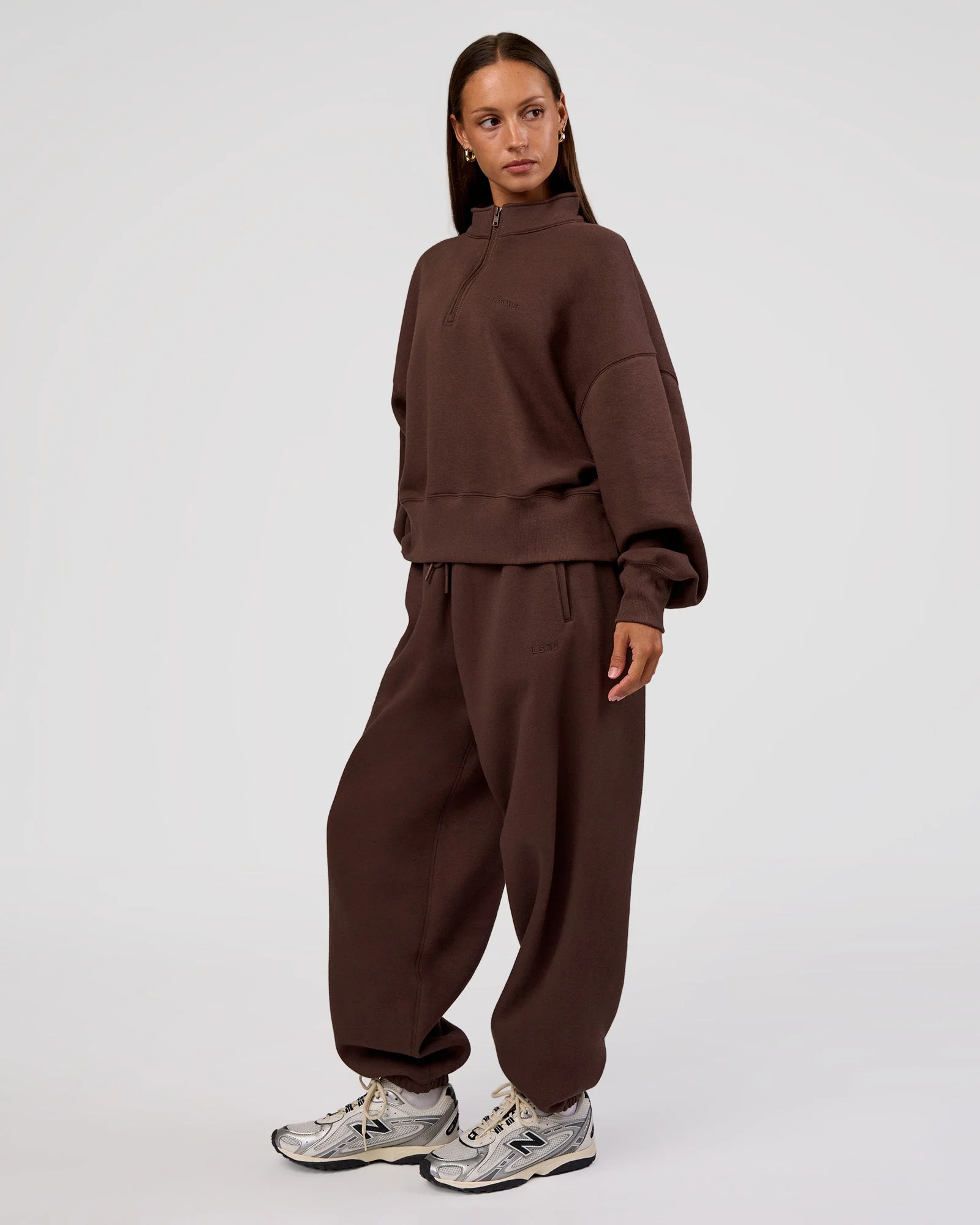 MVP 1/2 Zip Oversized Sweater - Hot Chocolate - Image 5