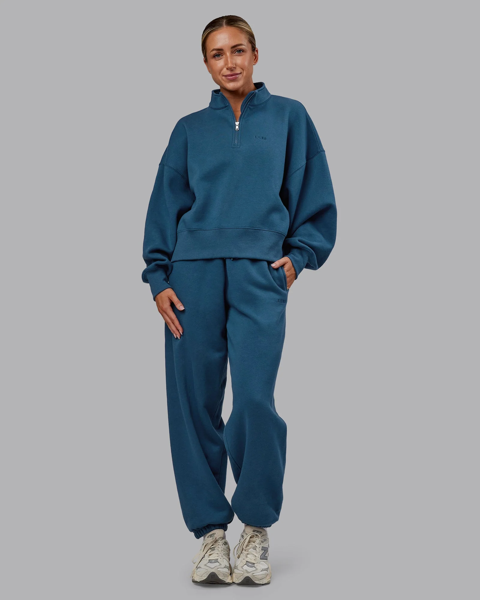 MVP 1/2 Zip Oversized Sweater - Indigo