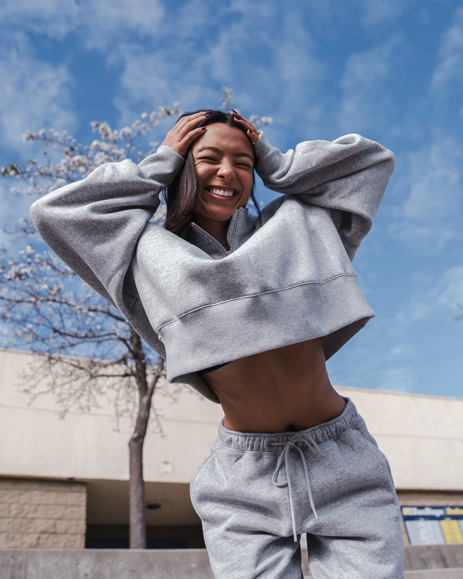 MVP 1/2 Zip Oversized Sweater - Light Grey Marl