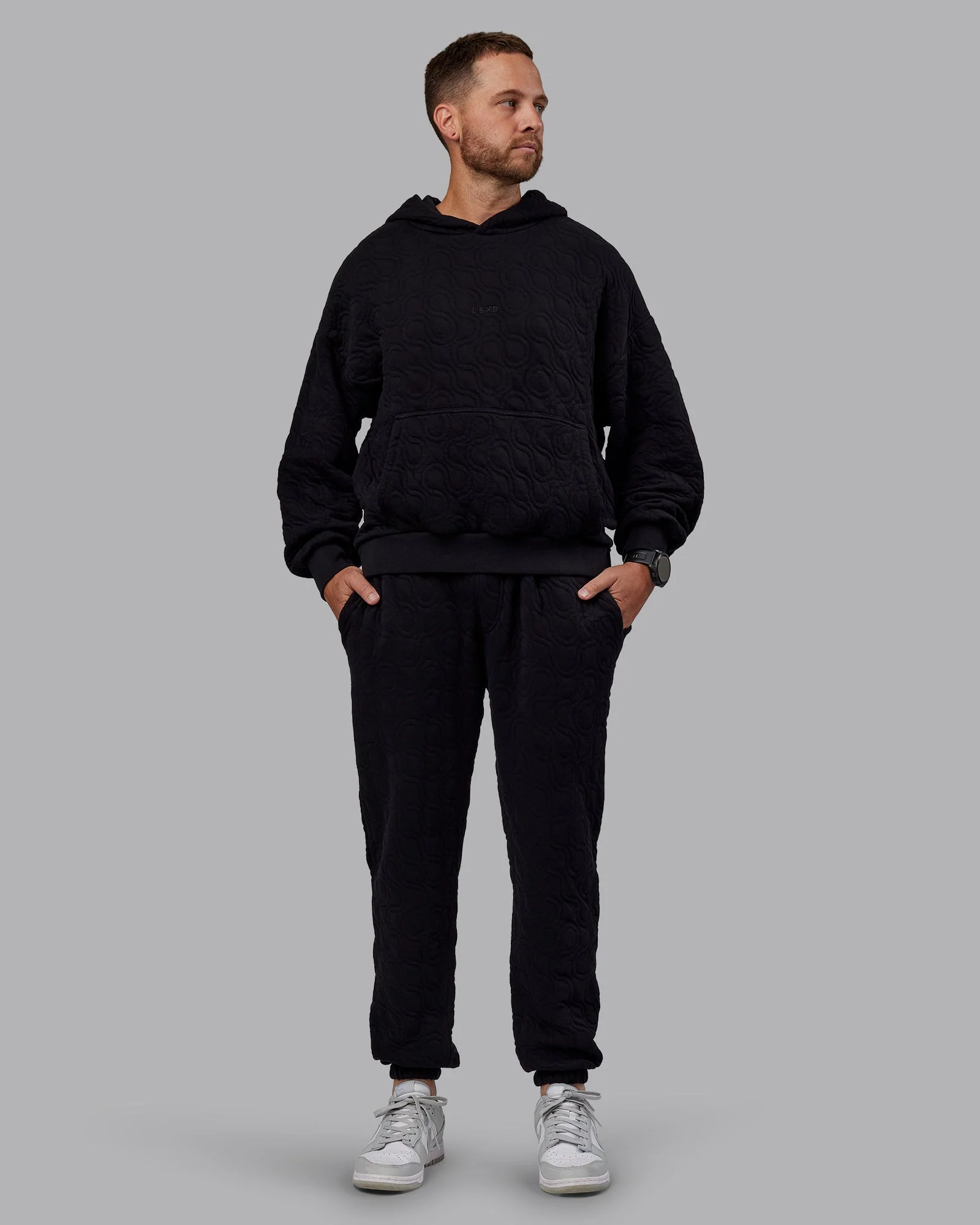MVP Quilted Track Pant - Black-Geometric - Image 9