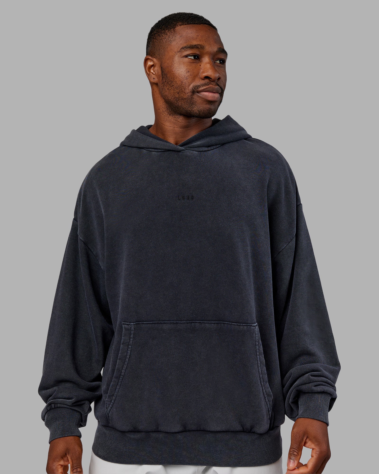 MVP Washed Terry Oversized Hoodie - Black Washed - Image 2