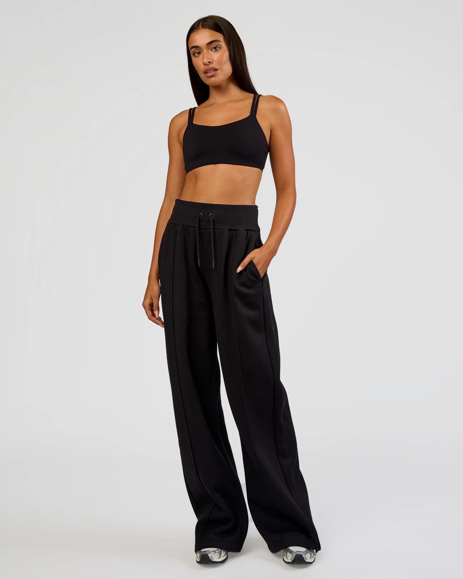 MVP Wide Leg Tall Track Pant - Black - Image 8