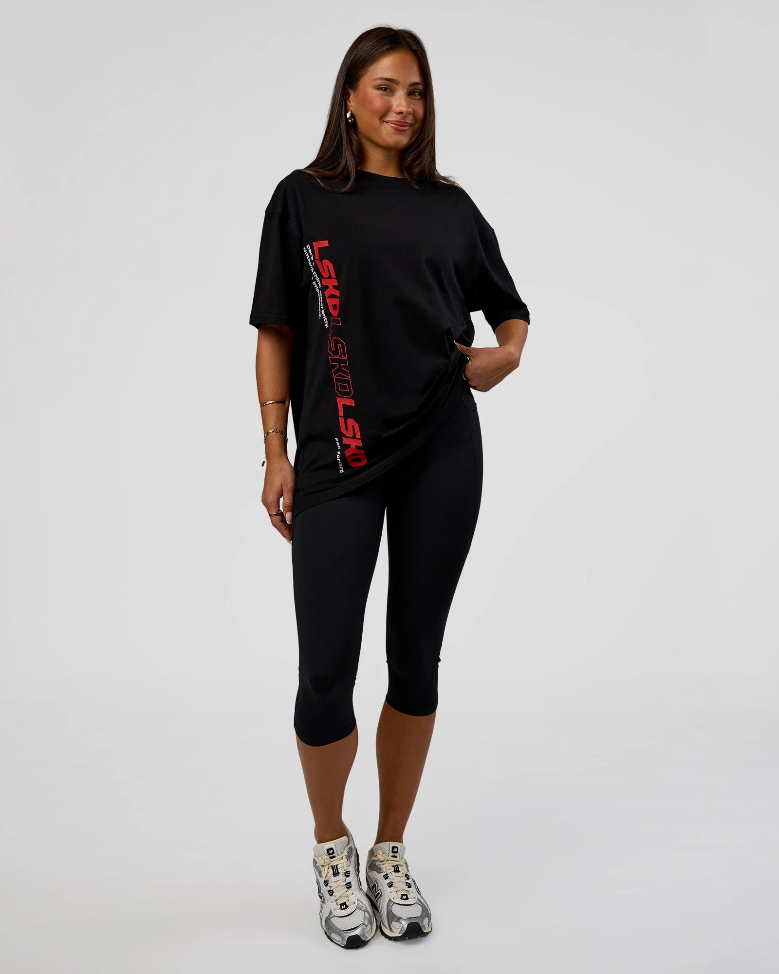 Nothing Is Impossible FLXCotton Oversized Tee - Black-Flame - Image 8