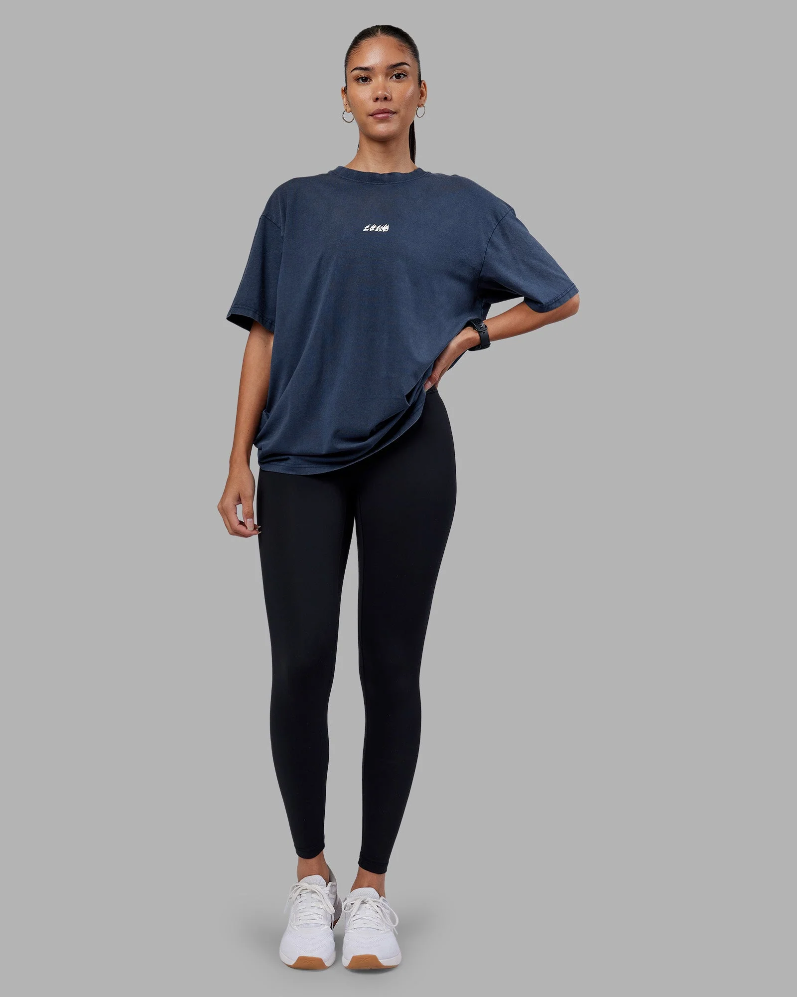 NY25 FLXCotton Oversized Tee - Future Navy Washed-Blue - Image 10