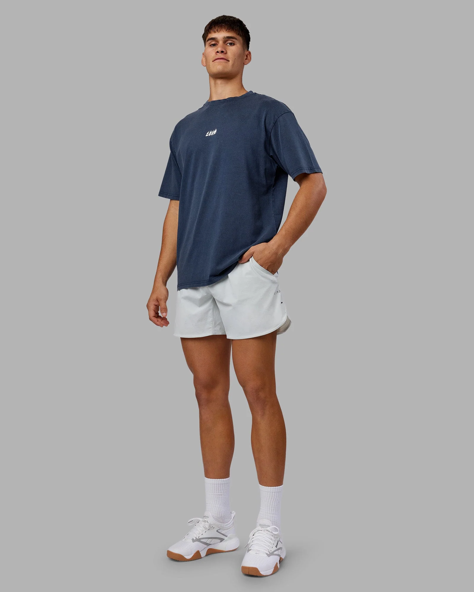 NY25 FLXCotton Oversized Tee - Future Navy Washed-Blue - Image 11