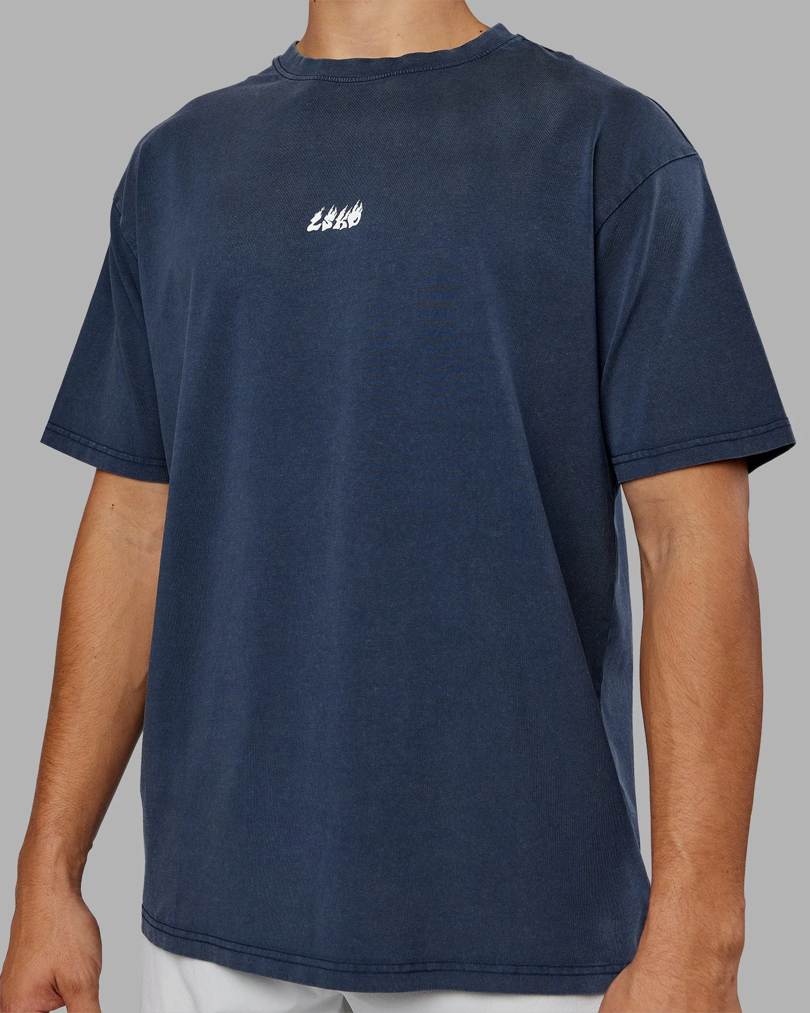 NY25 FLXCotton Oversized Tee - Future Navy Washed-Blue - Image 13