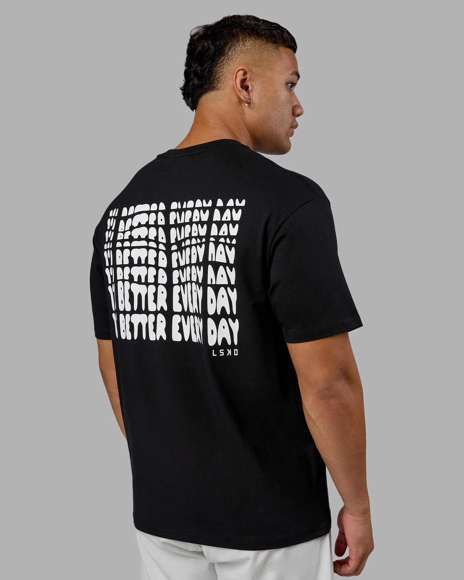 On Repeat FLXCotton Oversized Tee - Black-White - Image 2
