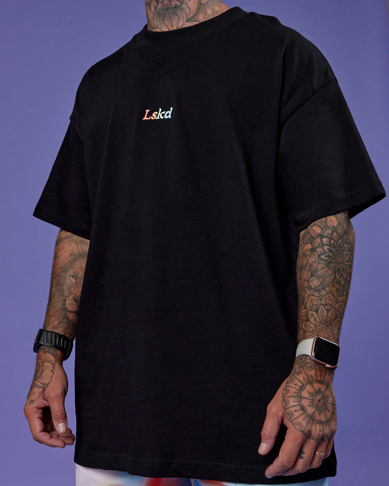 Our Journey Heavyweight Oversized Tee - Black-Rainbow - Image 11