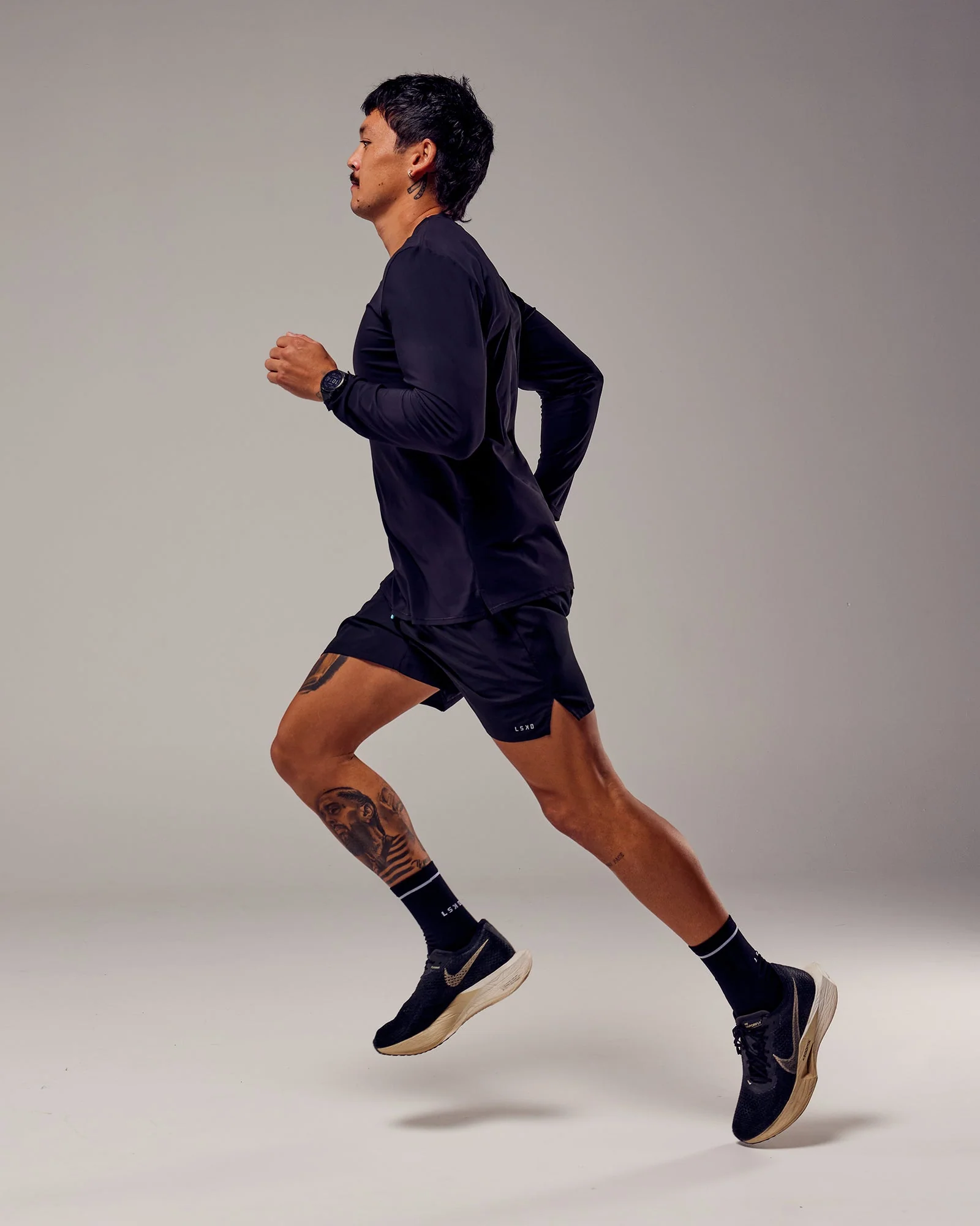 Pace 5" Lined Running Short - Black-Retro Blue - Image 2