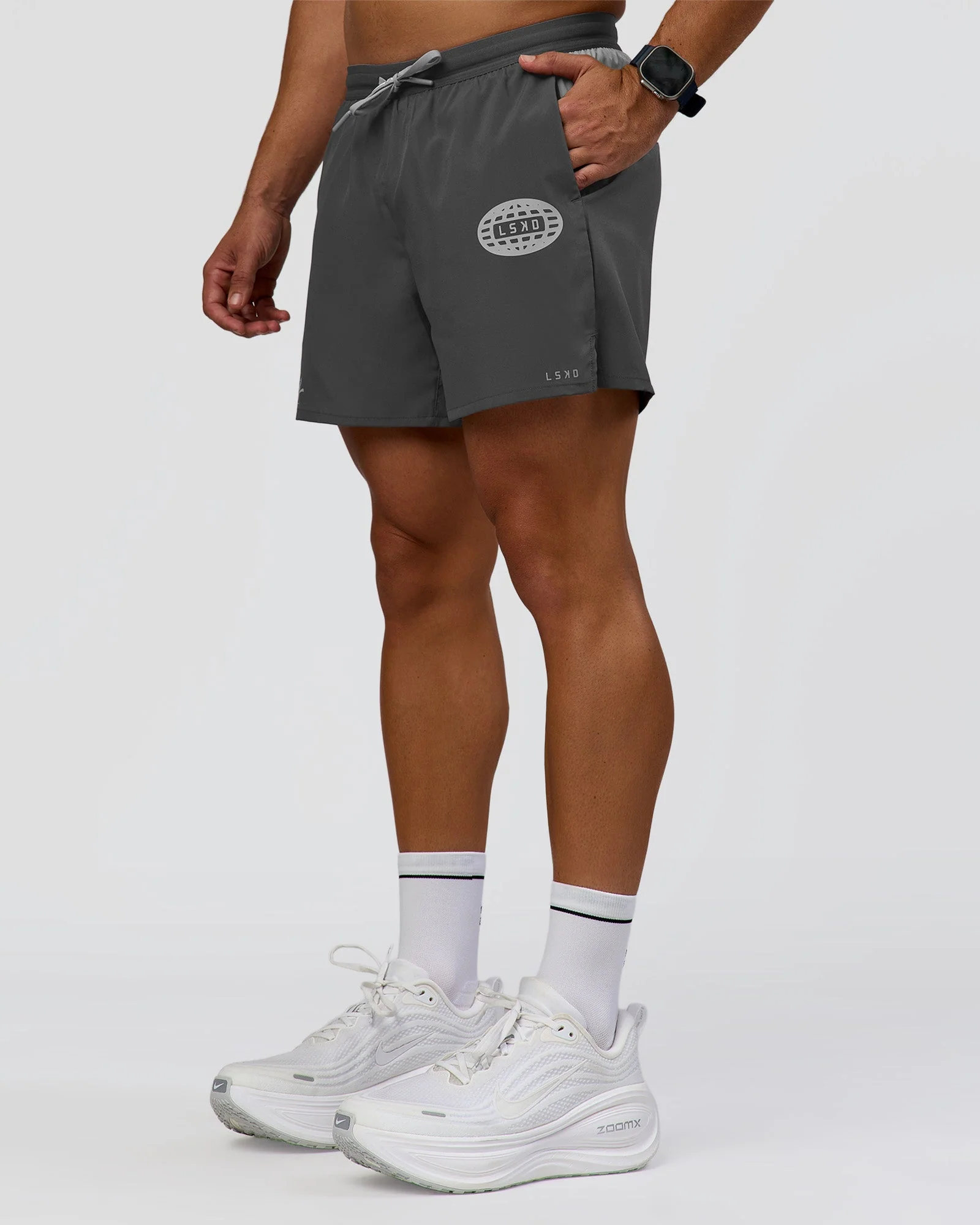 Pace 5" Lined Running Short - Dark Storm-Alloy