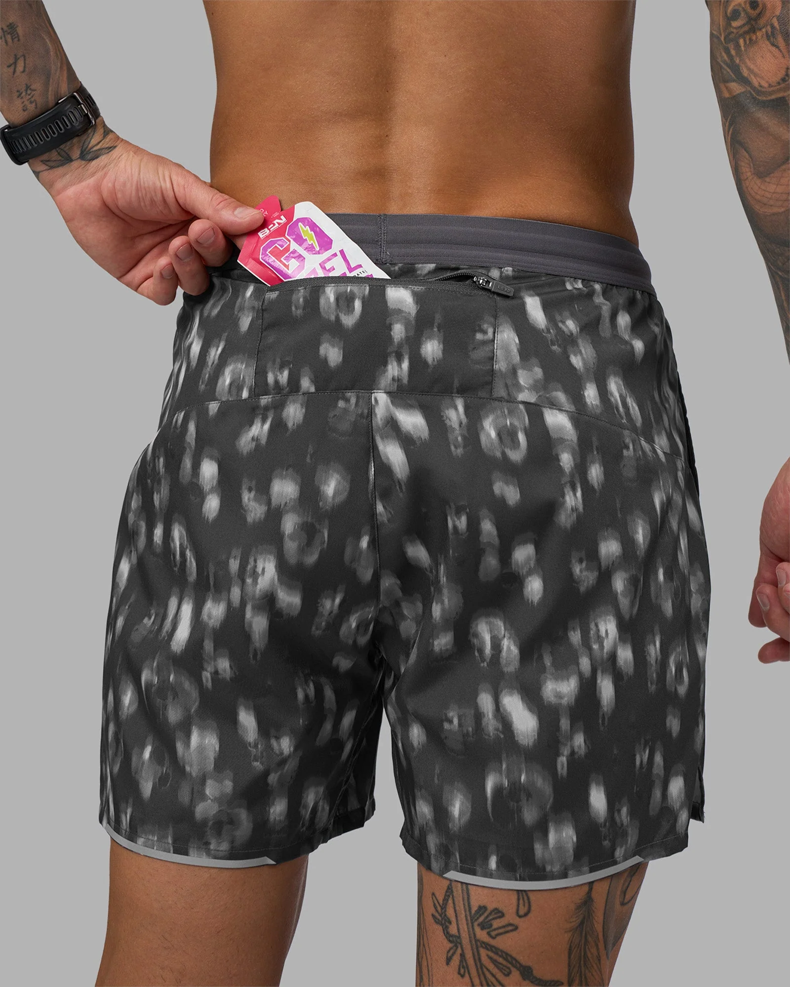 Pace 5" Lined Running Short - Markings Dark Storm Print - Image 3