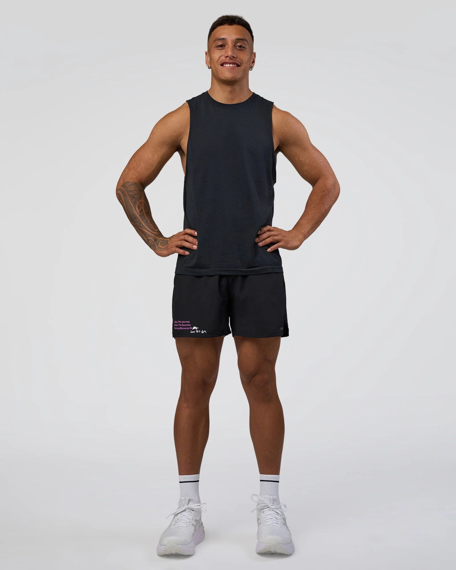Pace 5" Lined Running Short - Black-Ultra Fuchsia - Image 3