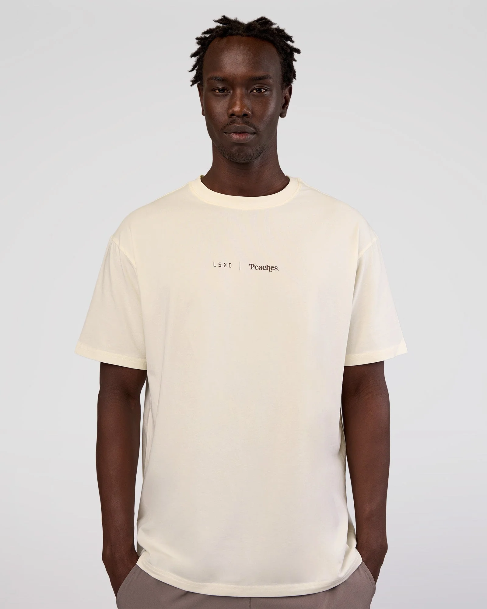 Peaches x LSKD Collection FLXCotton Oversize Tee - Off White - Image 5