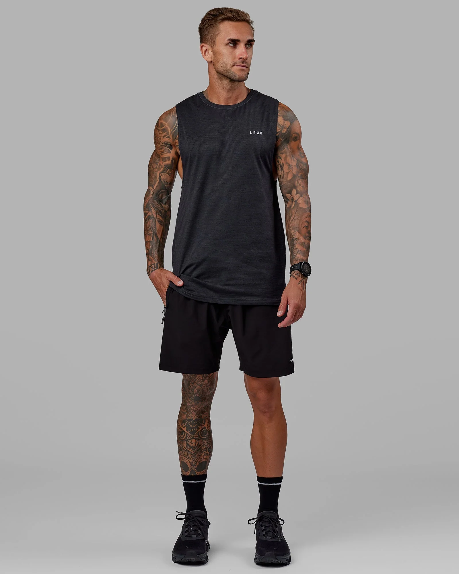 Perform VapourFLX Muscle Tank - Black Marl - Image 3