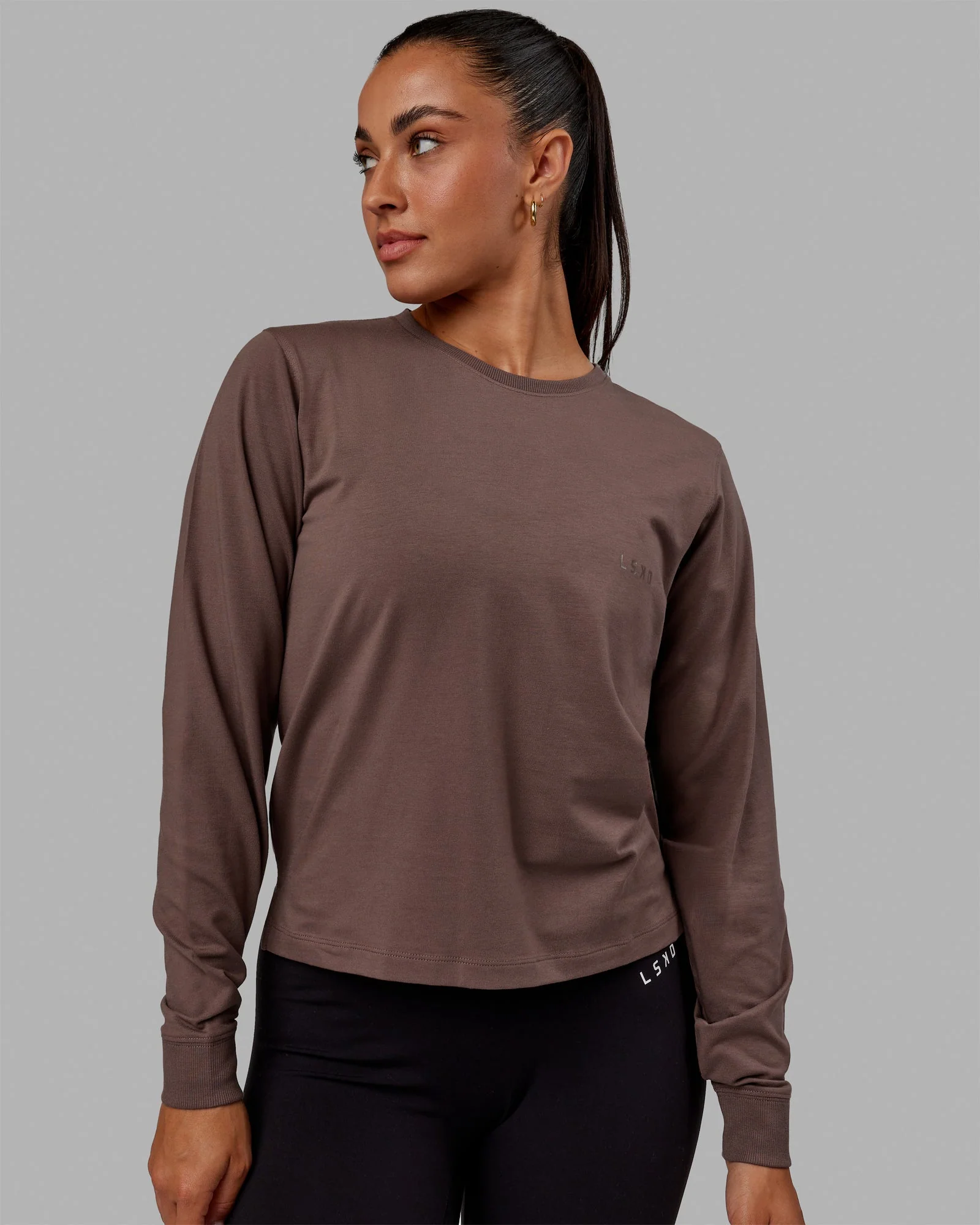 Deluxe PimaFLX LS Tee - Peppercorn - Image 2