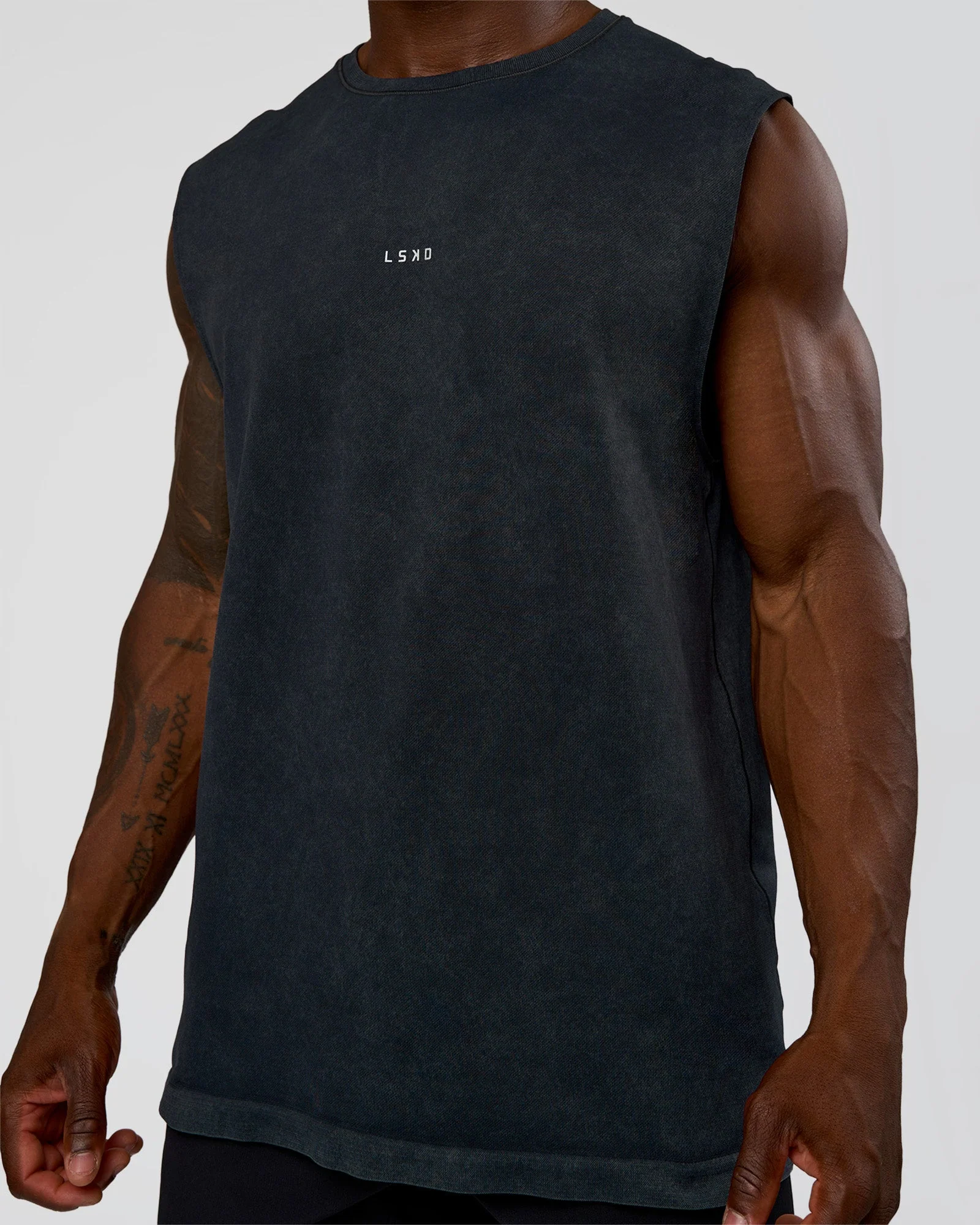Power Muscle Tank - Pirate Black Washed - Image 4