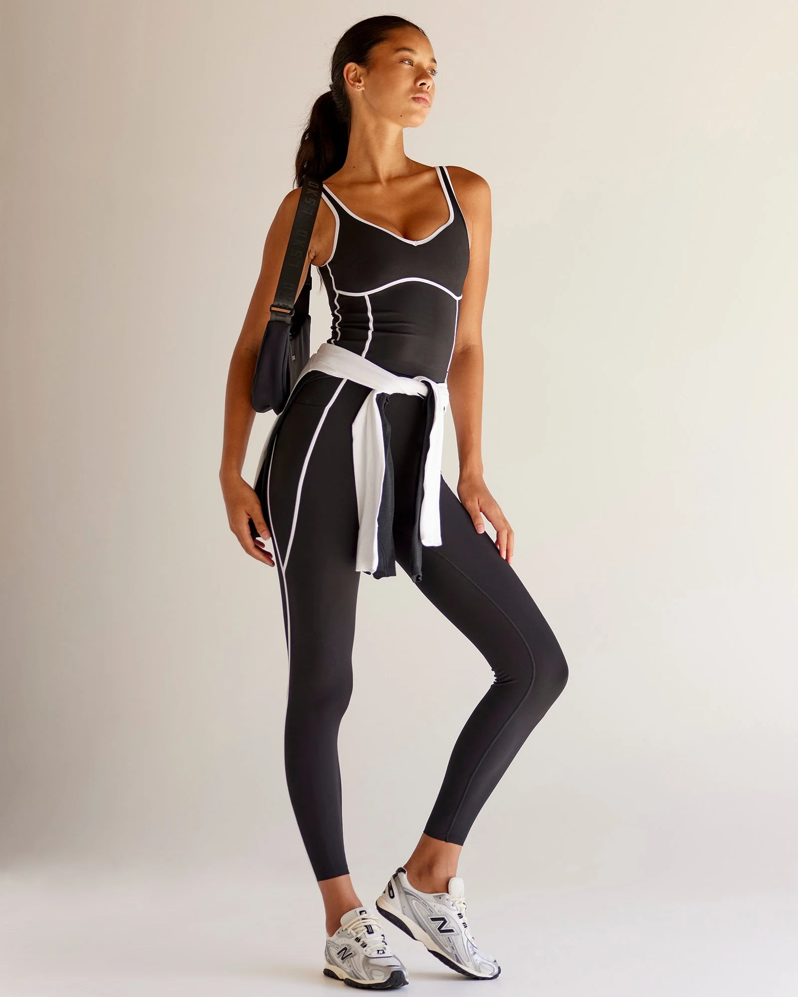 Power Sweetheart Shelf Bra Tank - Black - Image 3