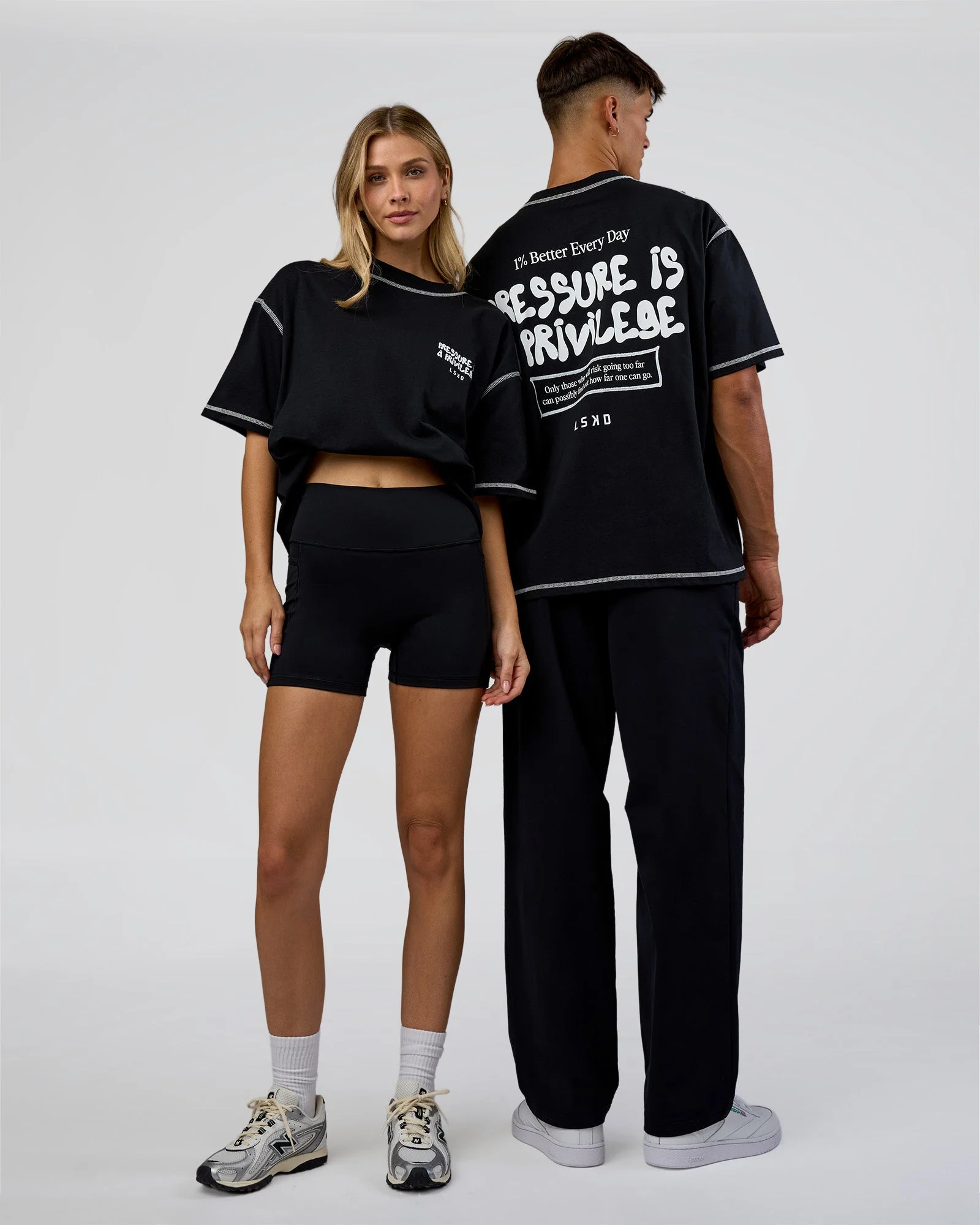 Pressure is Privilege Oversized Tee - Black-White