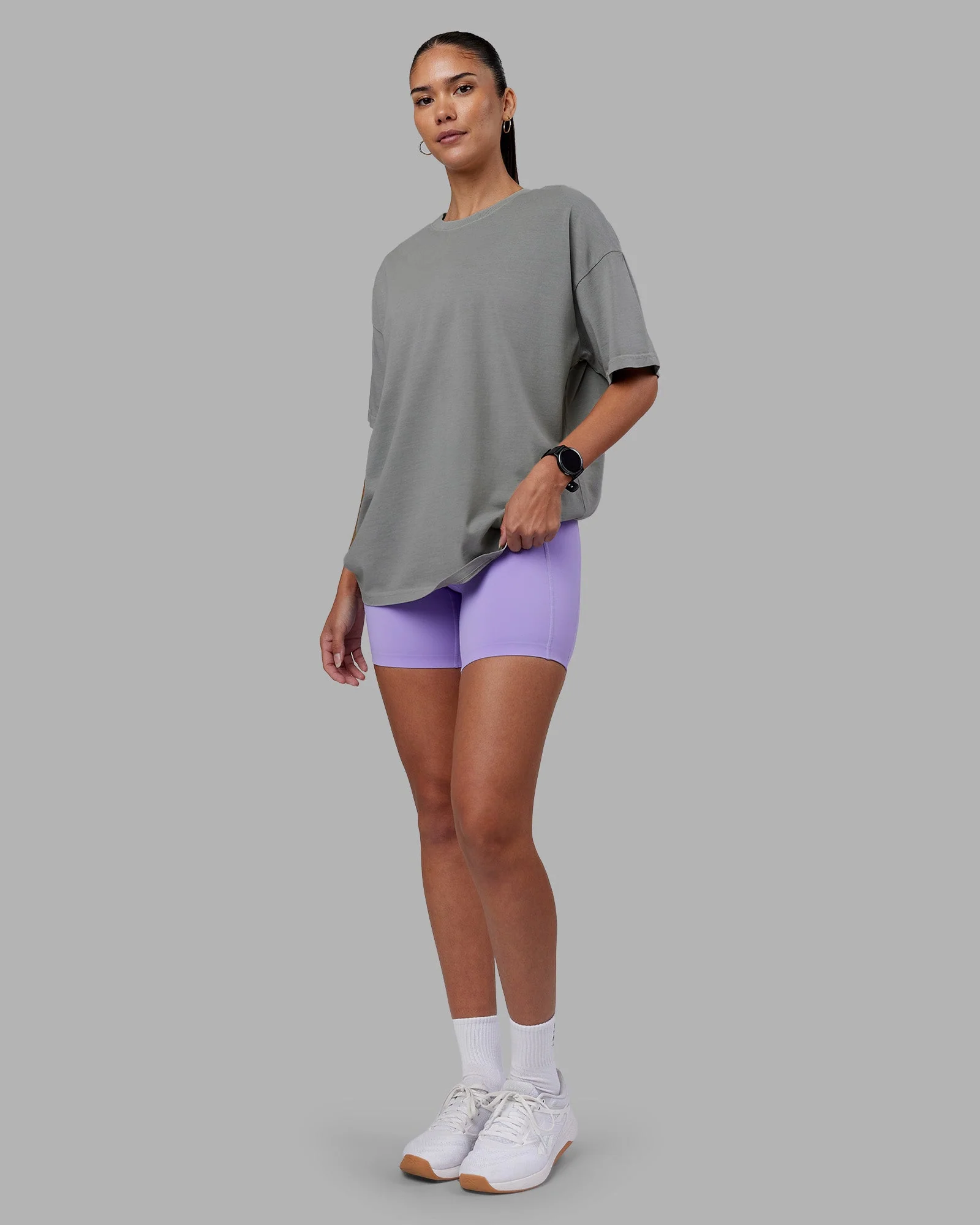Pressure Washed Heavyweight Oversize Tee - Grey-Bubblegum - Image 9