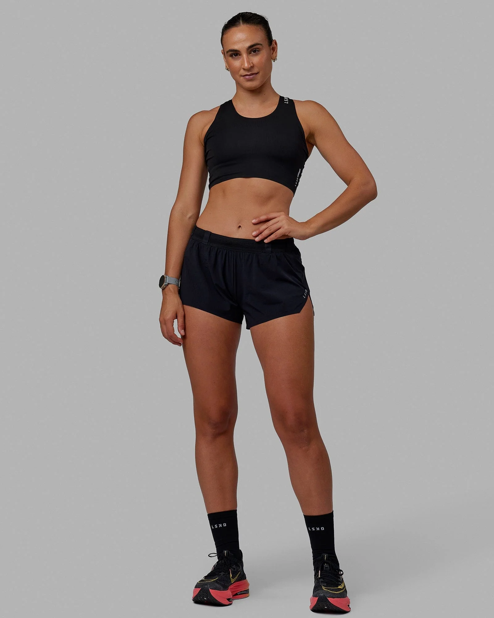 Race Day Cropped Performance Tank - Black-White - Image 6
