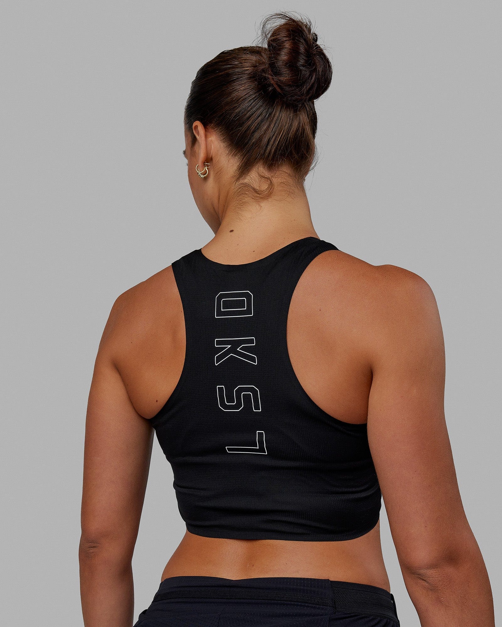 Race Day Cropped Performance Tank - Black-White - Image 7
