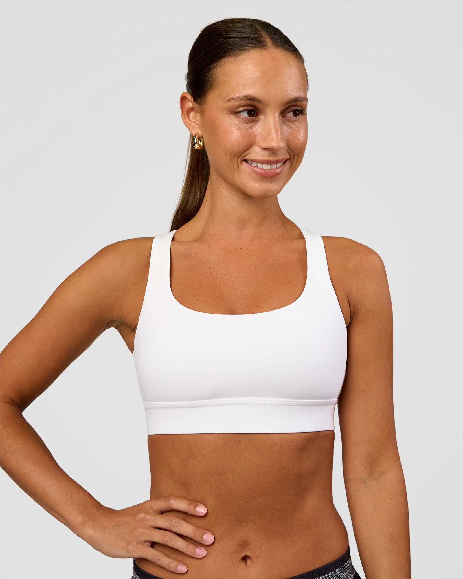 Race Day Sports Bra - White
