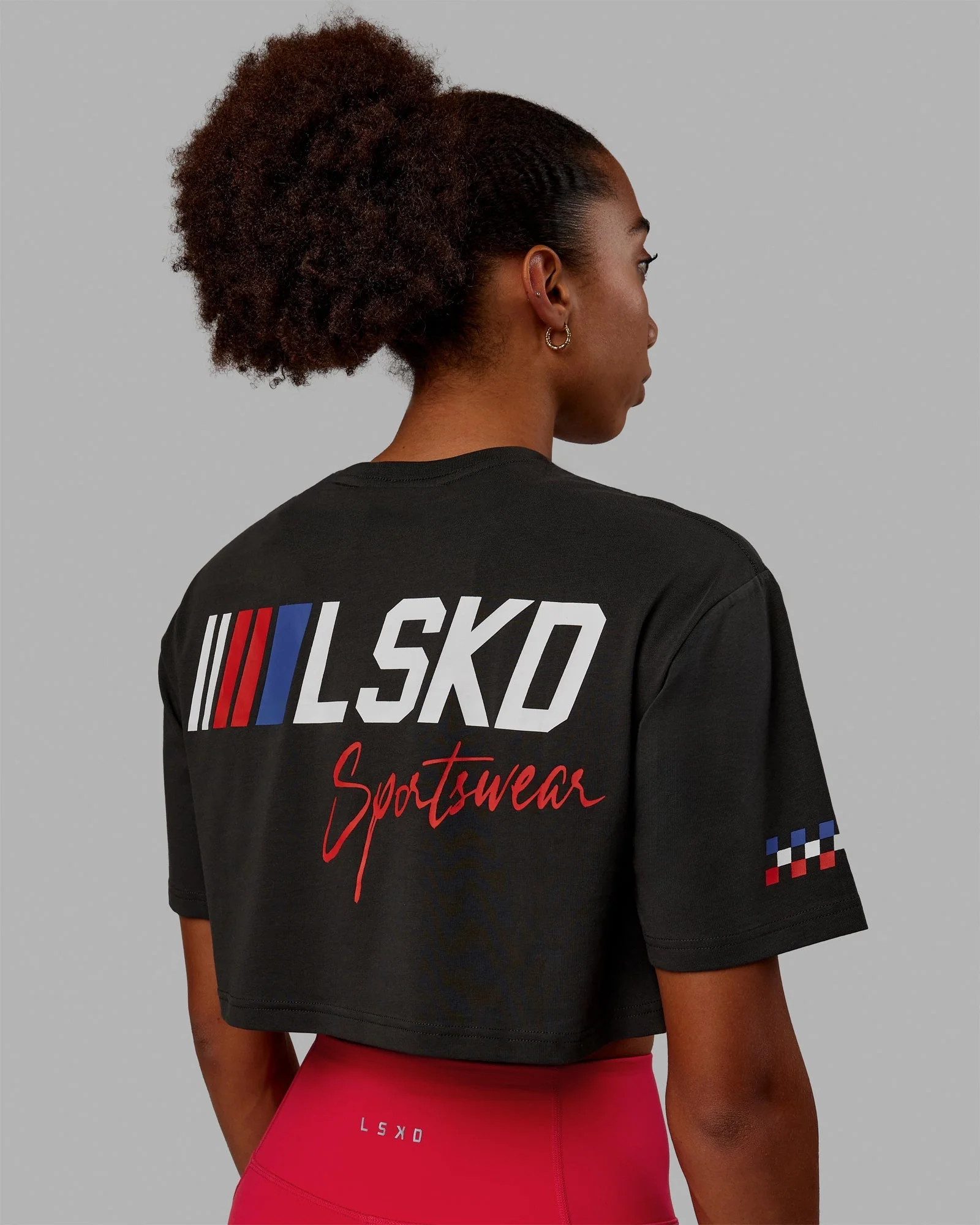 Redline FLXCotton Cropped Tee - Pirate Black-White - Image 2