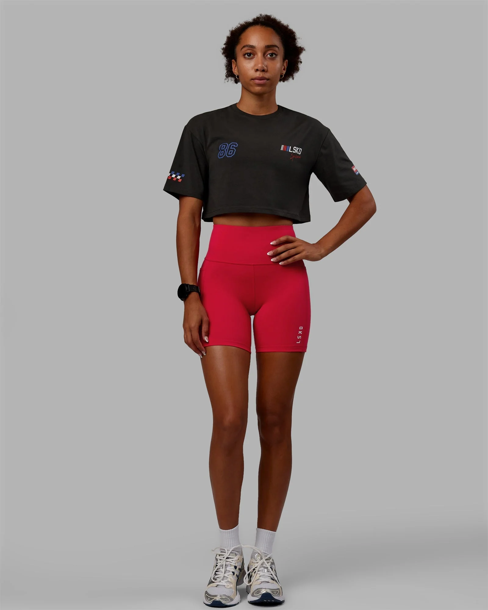 Redline FLXCotton Cropped Tee - Pirate Black-White - Image 3