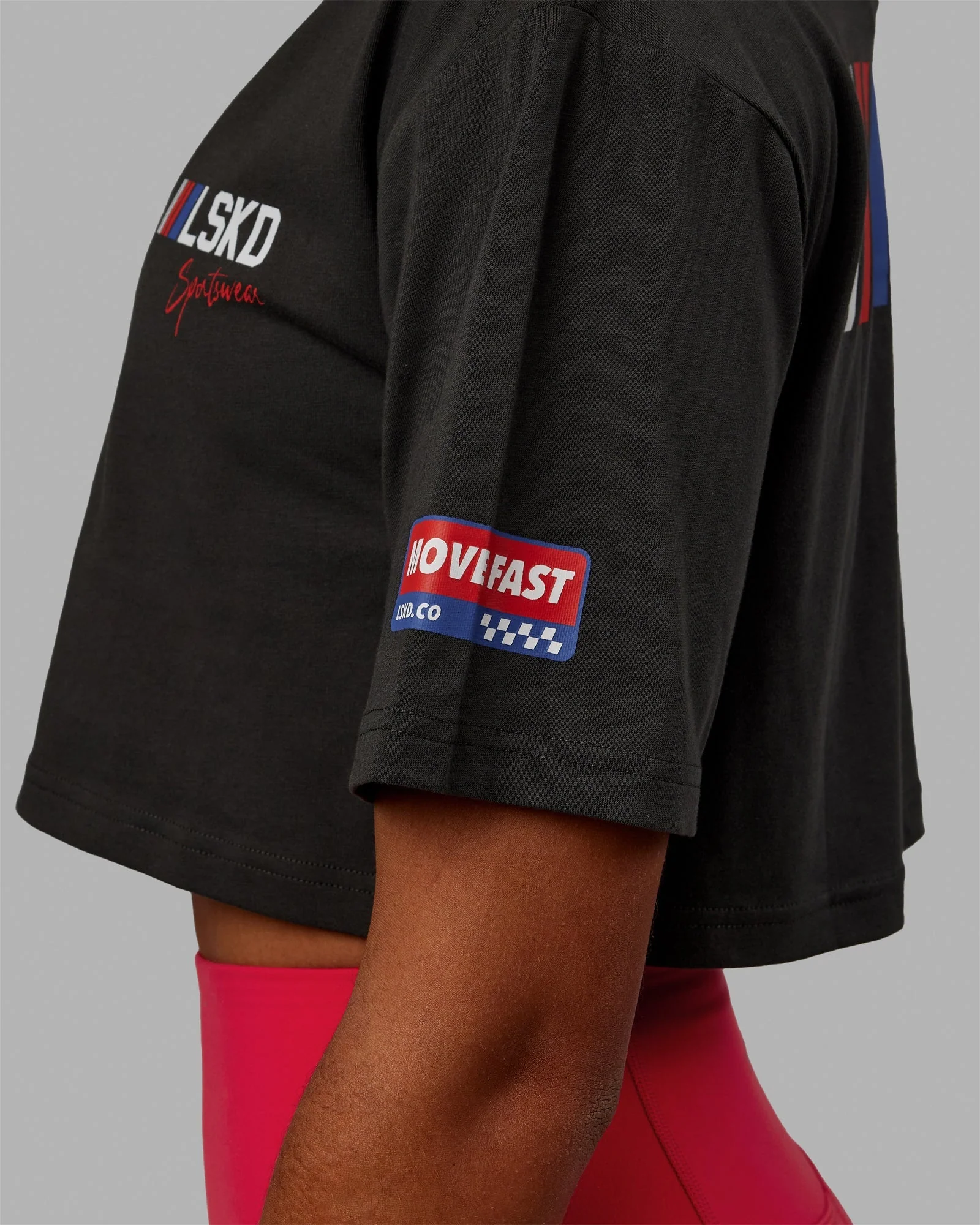 Redline FLXCotton Cropped Tee - Pirate Black-White - Image 4