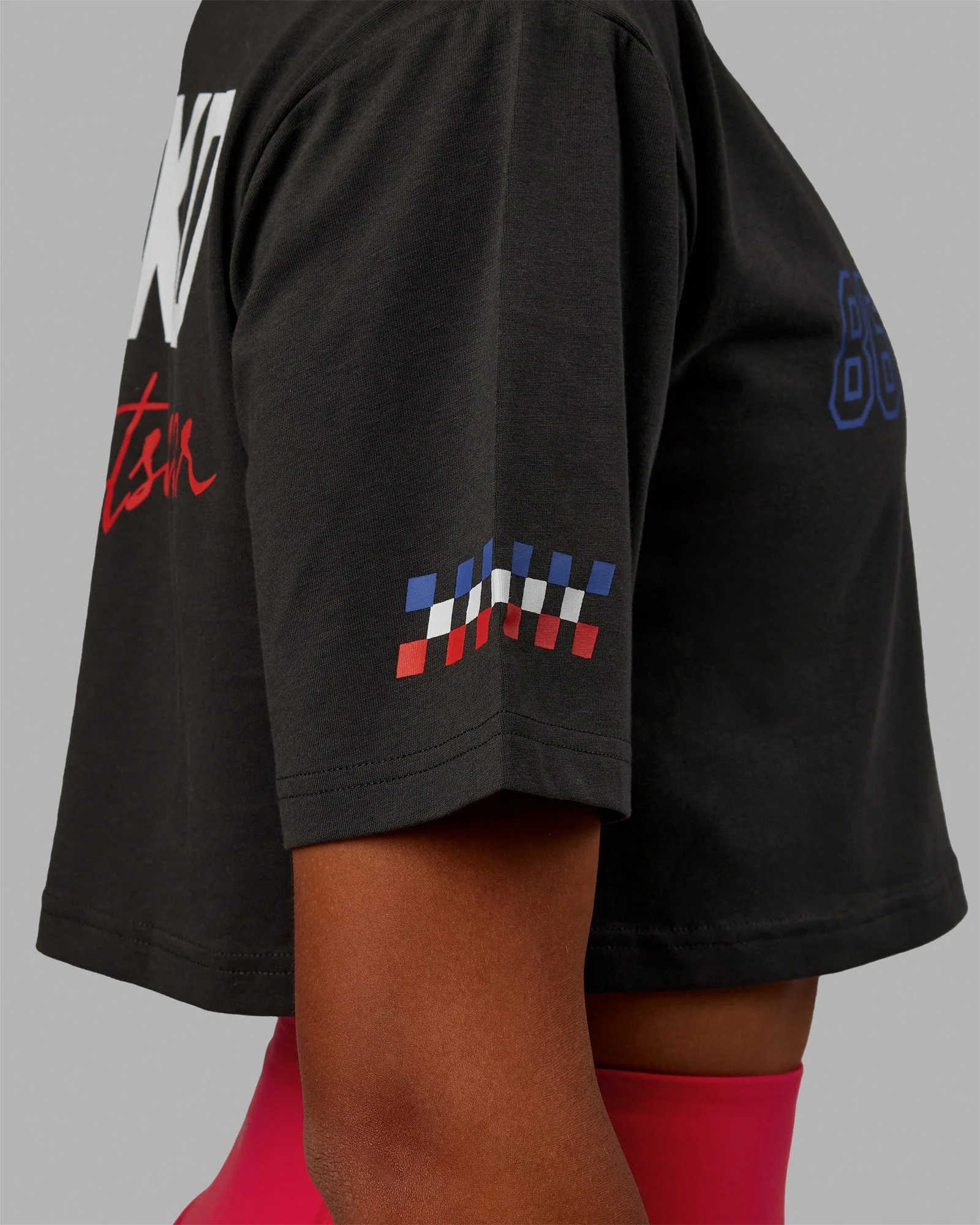 Redline FLXCotton Cropped Tee - Pirate Black-White - Image 5