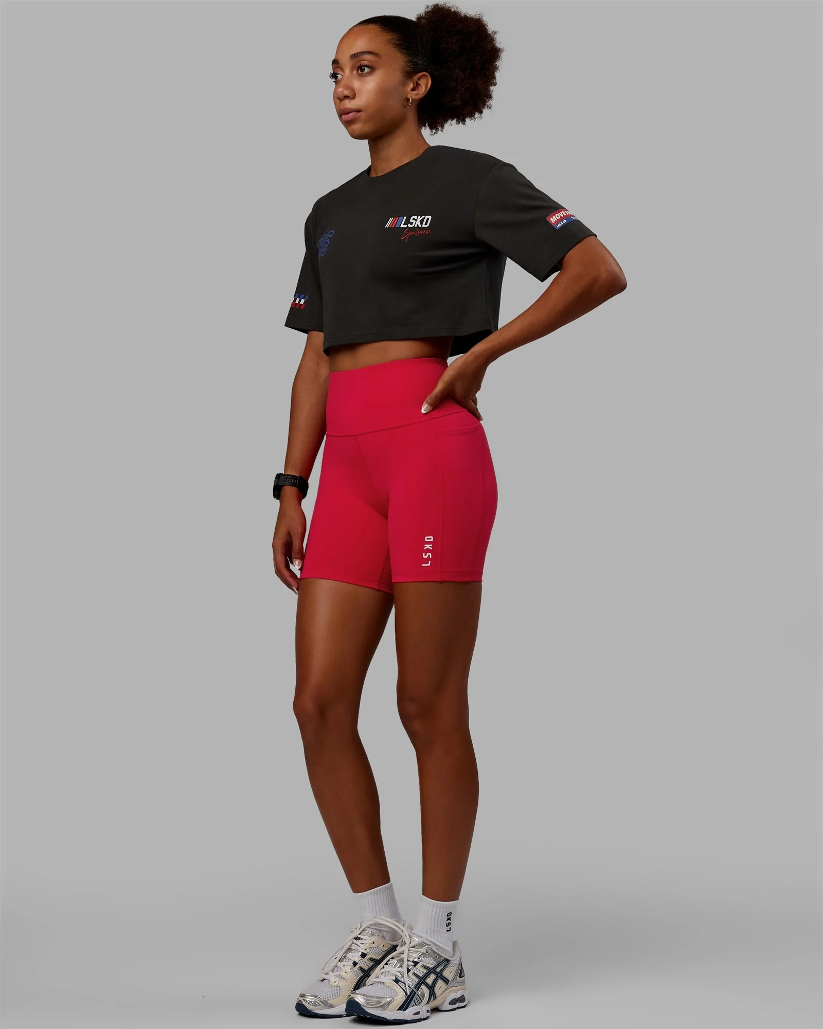 Redline FLXCotton Cropped Tee - Pirate Black-White - Image 7