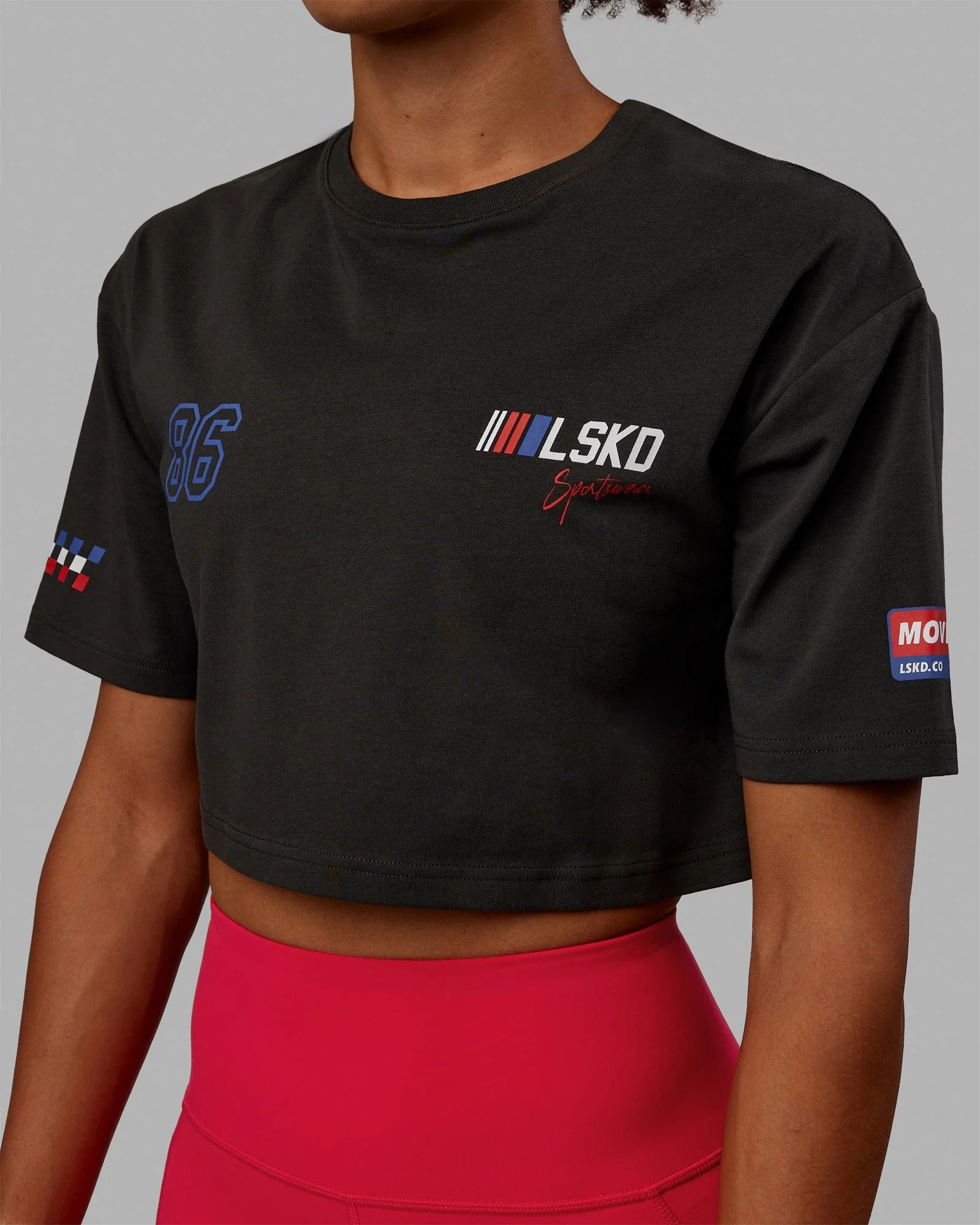 Redline FLXCotton Cropped Tee - Pirate Black-White - Image 9
