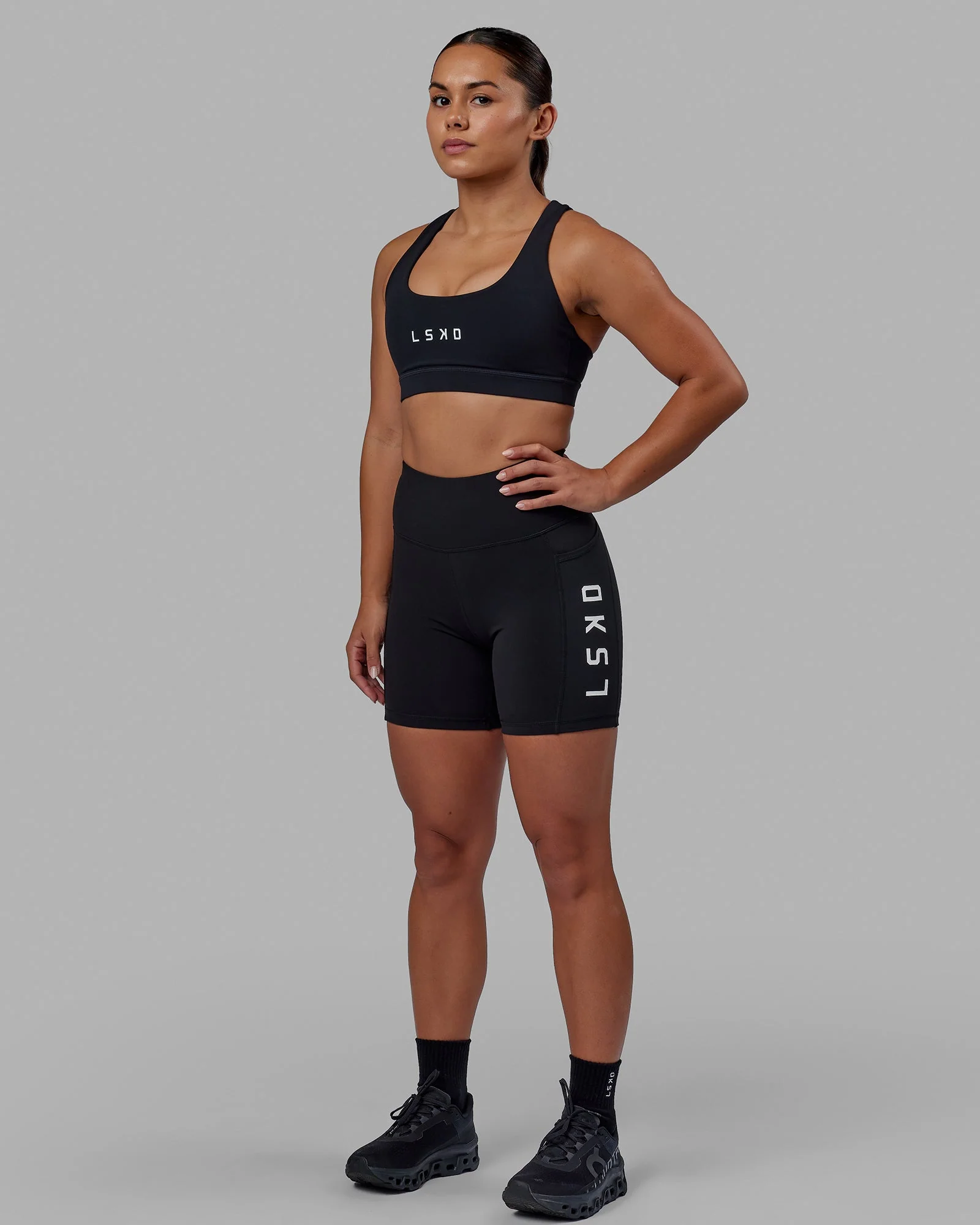 Rep Sports Bra - Black-White - Image 3