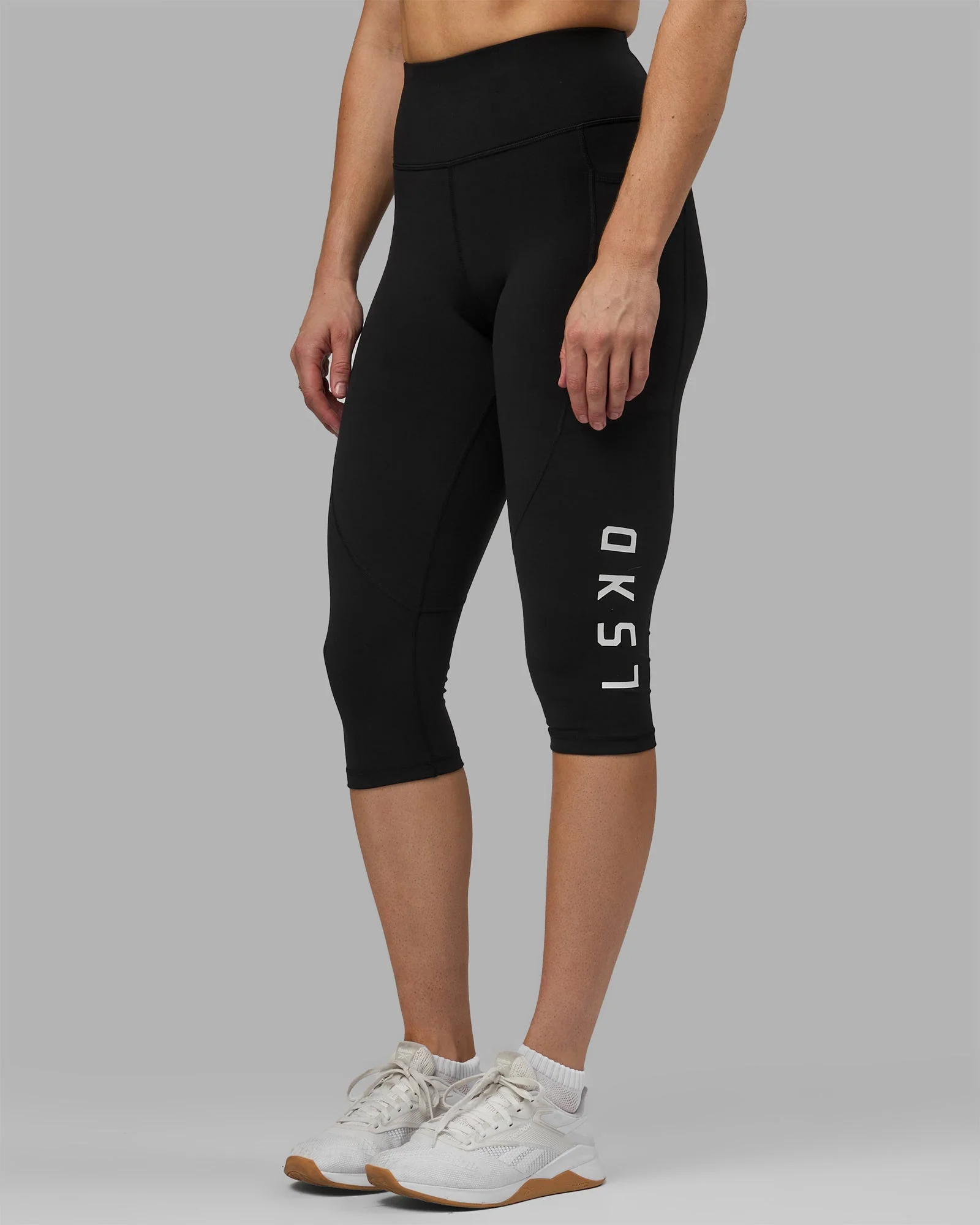 Rep Ultra High-Rise 3/4 Legging Pockets - Black-White - Image 2