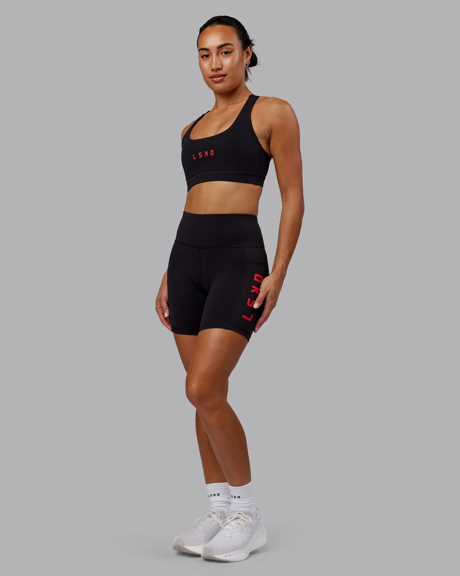 Rep Ultra High-Rise 6" Short Pockets - Black-Scarlet