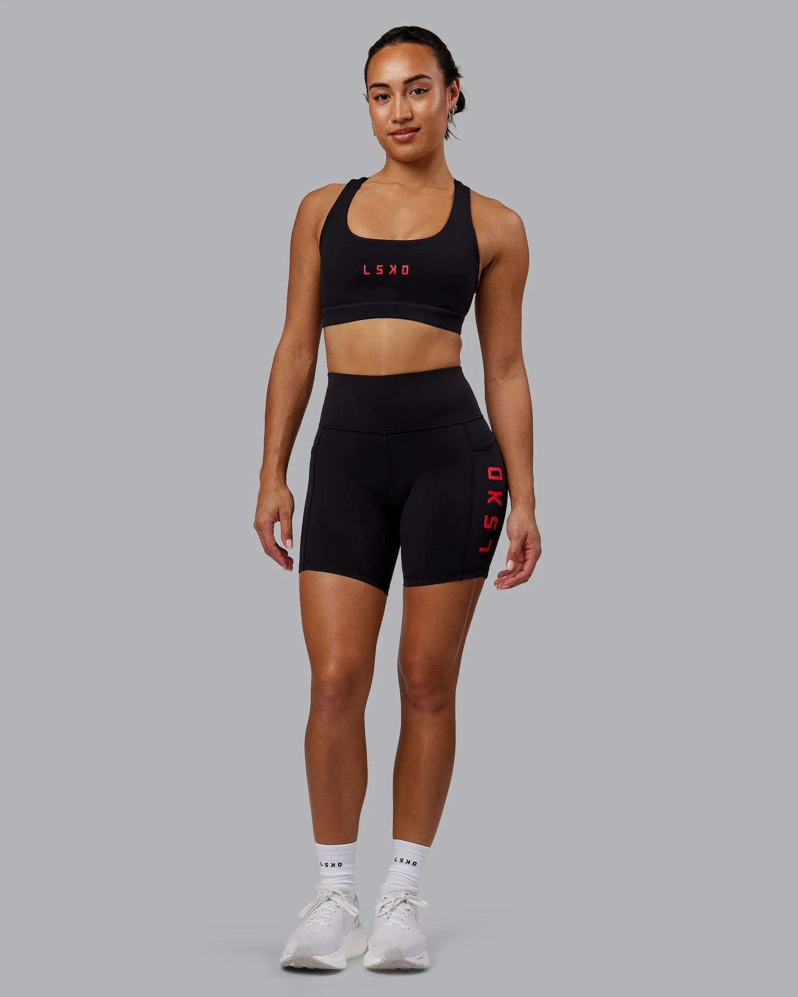 Rep Ultra High-Rise 6" Short Pockets - Black-Scarlet - Image 3