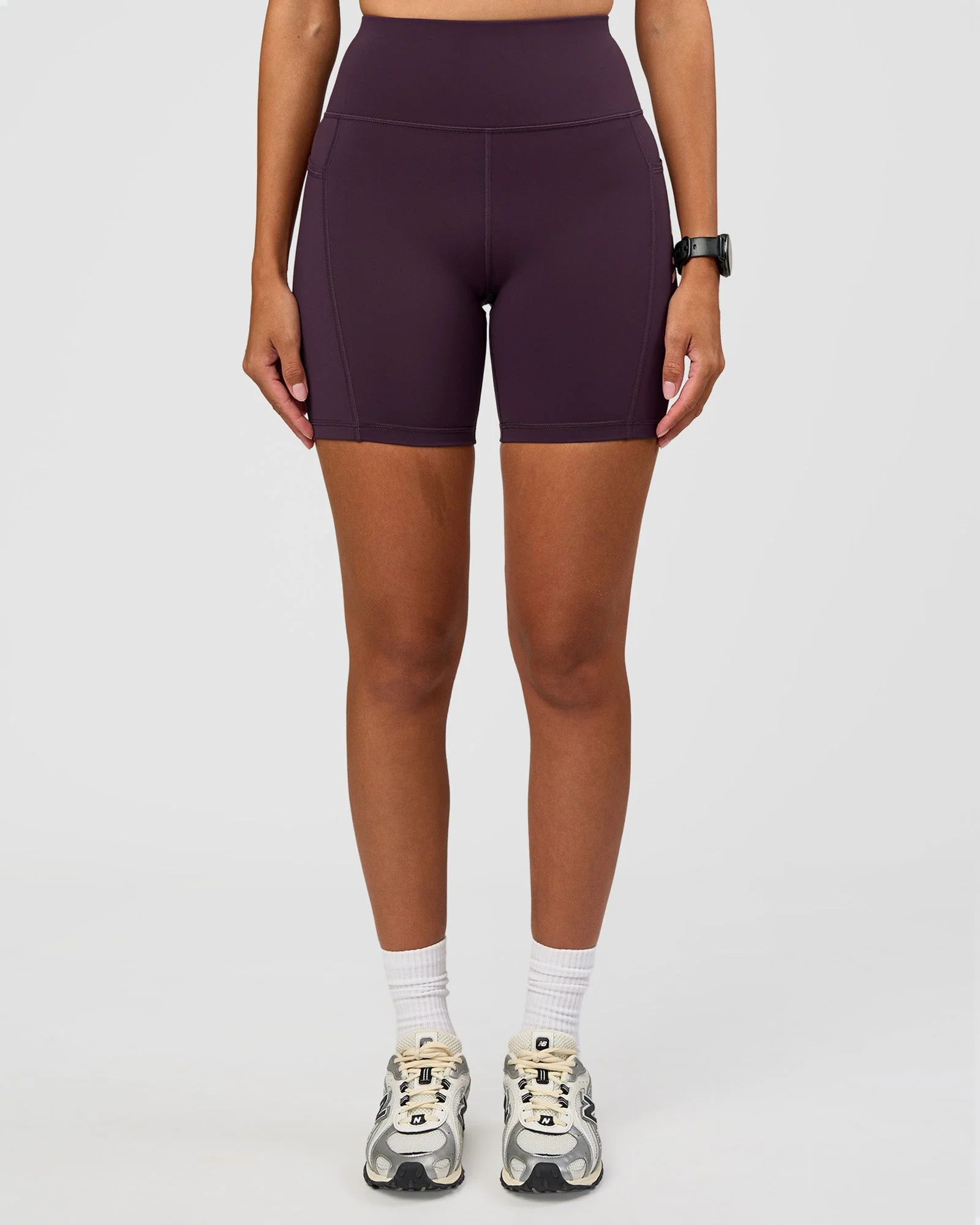 Rep Ultra High-Rise 6" Short Pockets - Midnight Plum-Marshmallow - Image 3