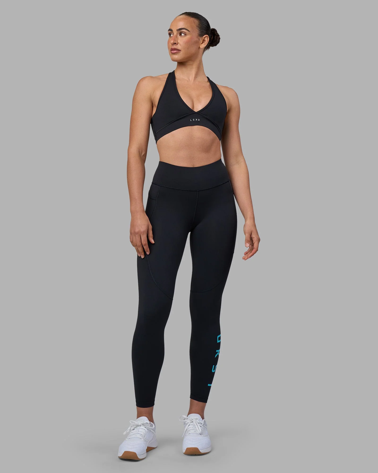 Rep Ultra High-Rise 7/8 Legging Pockets - Black-Blue Atoll - Image 5