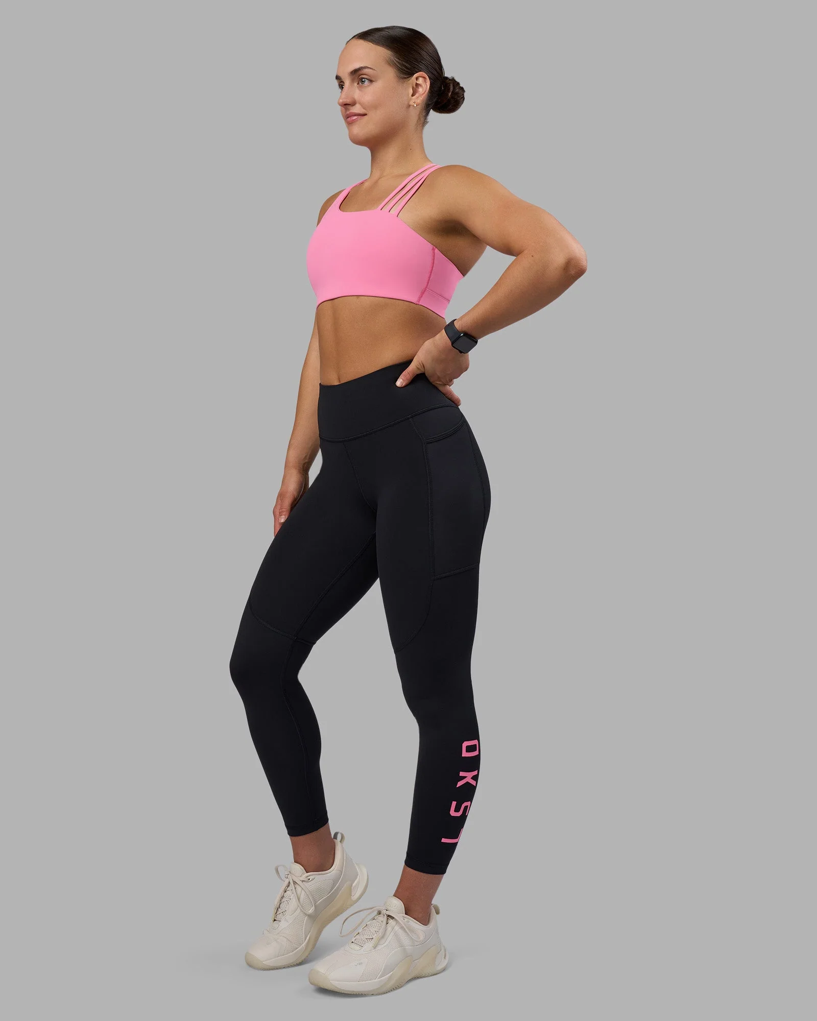 Rep Ultra High-Rise 7/8 Legging Pockets - Black-Candy Pink