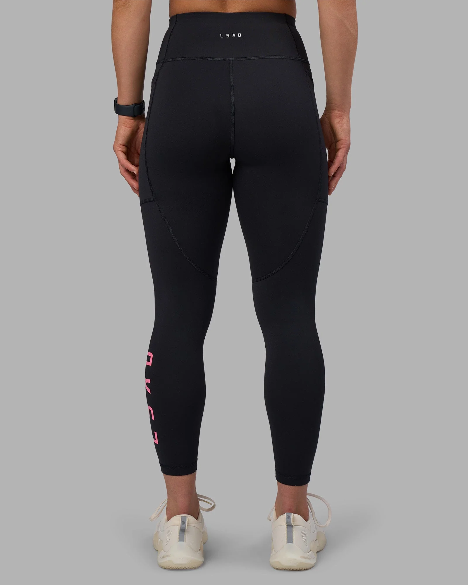 Rep Ultra High-Rise 7/8 Legging Pockets - Black-Candy Pink - Image 4