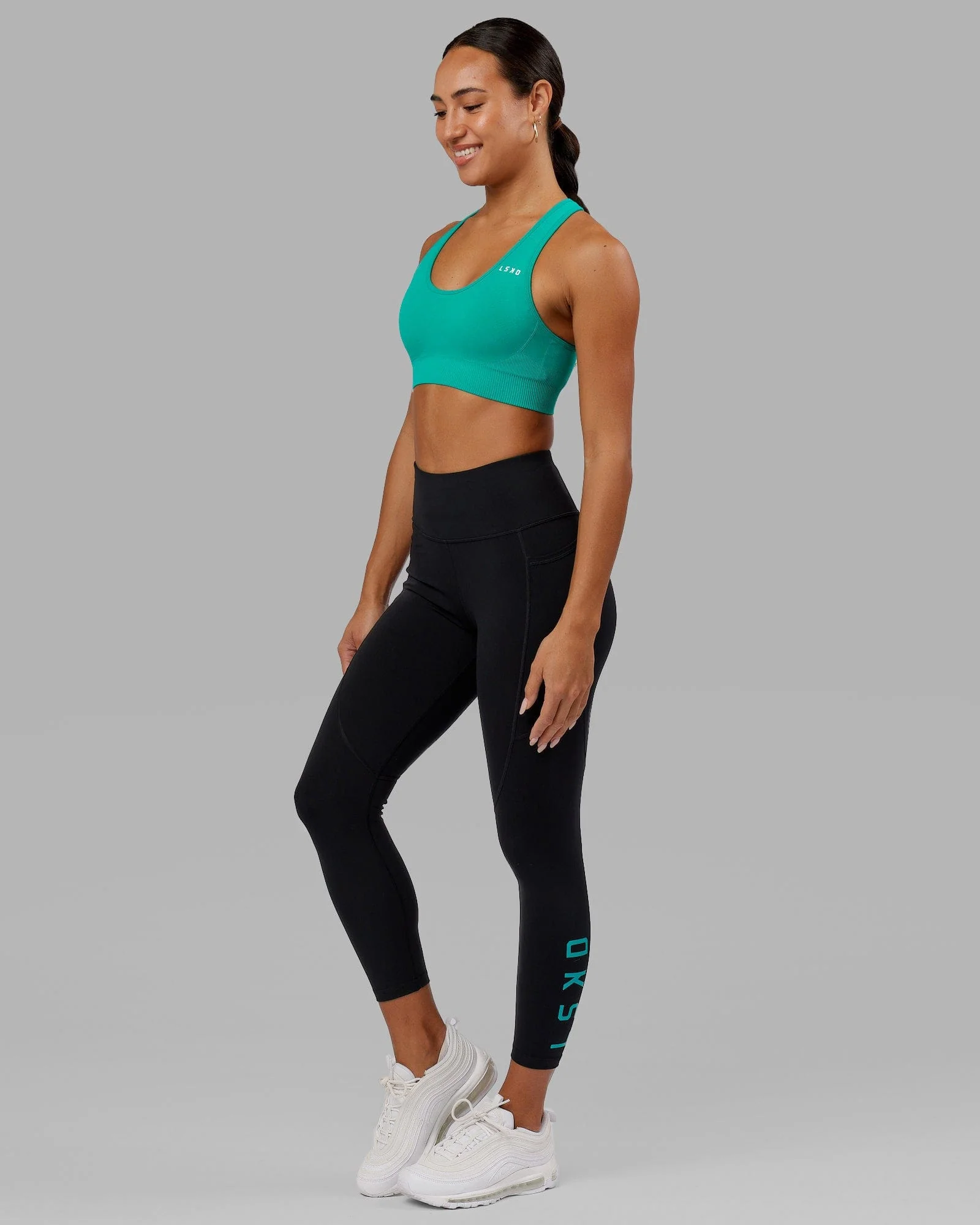Rep 7/8 Length Tight - Black-Hyper Teal - Image 7