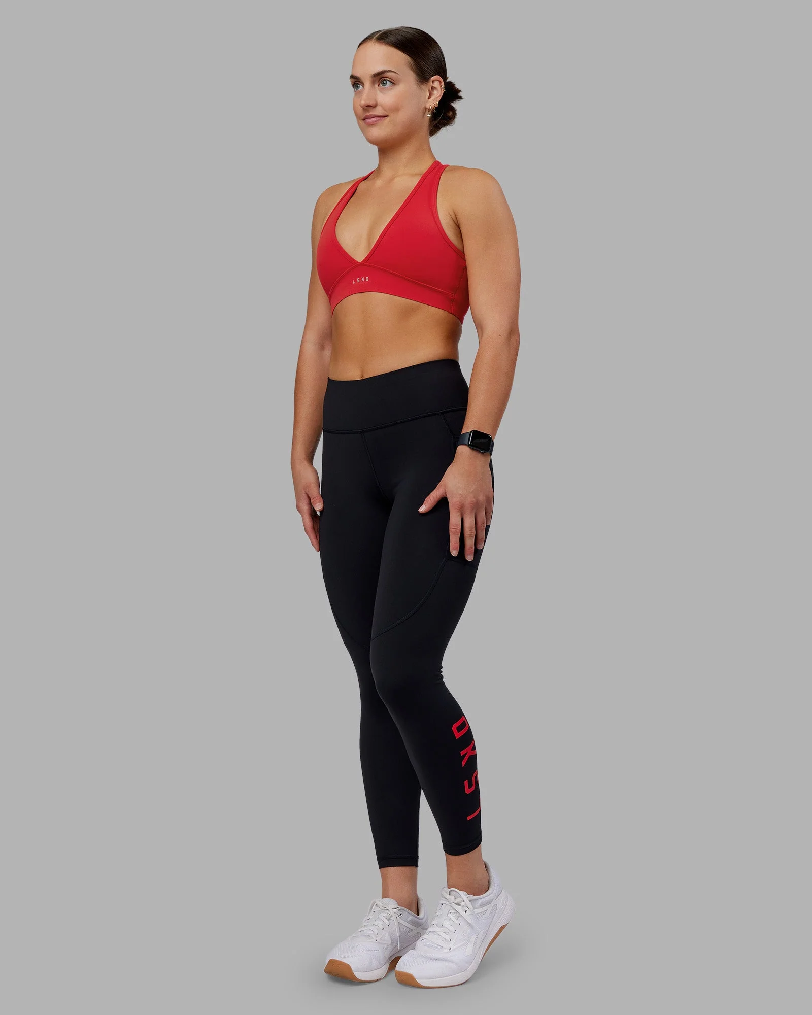 Rep Ultra High-Rise 7/8 Legging Pockets - Black-Scarlet - Image 5