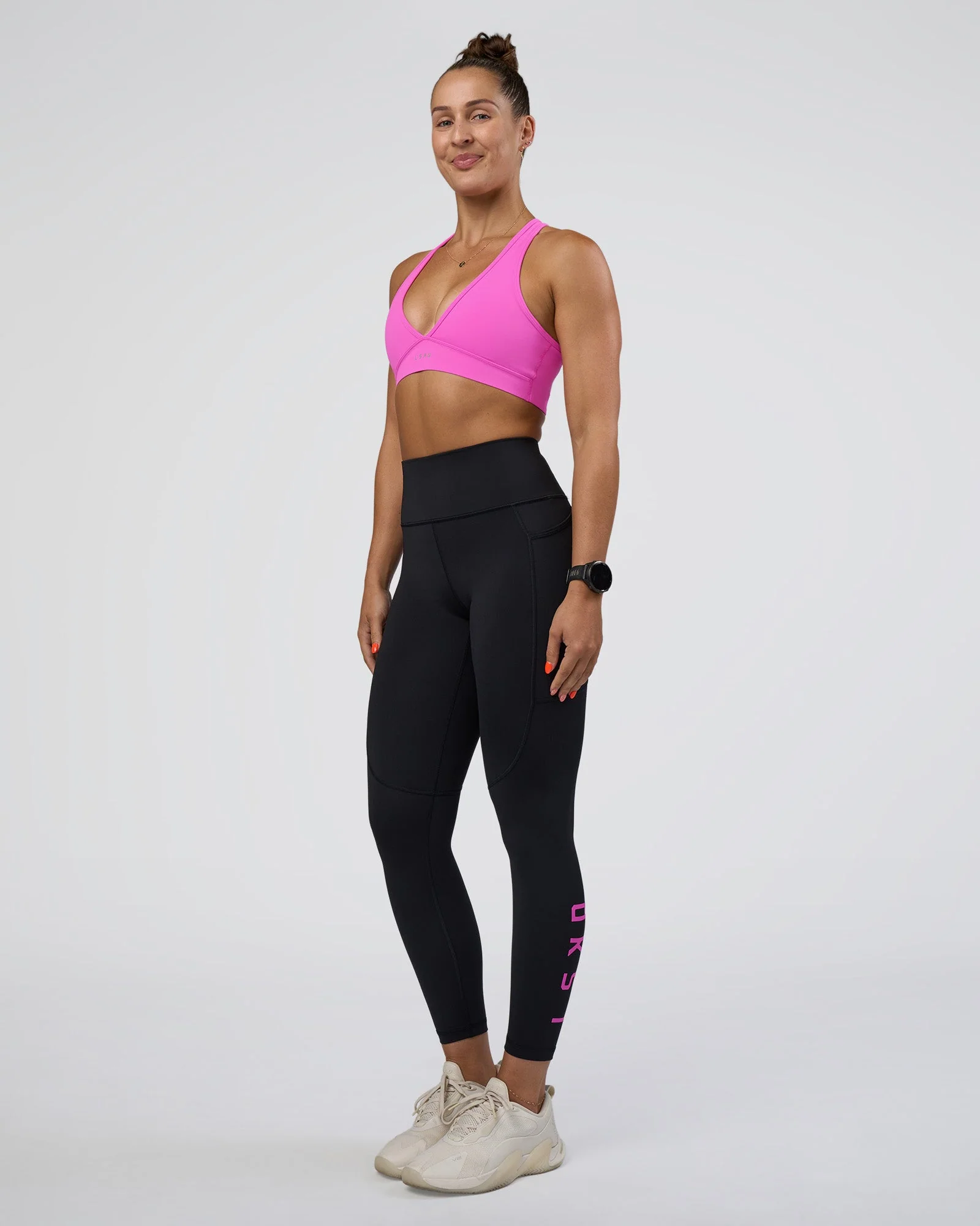 Rep Ultra High-Rise 7/8 Legging Pockets - Black-Ultra Fuchsia - Image 5
