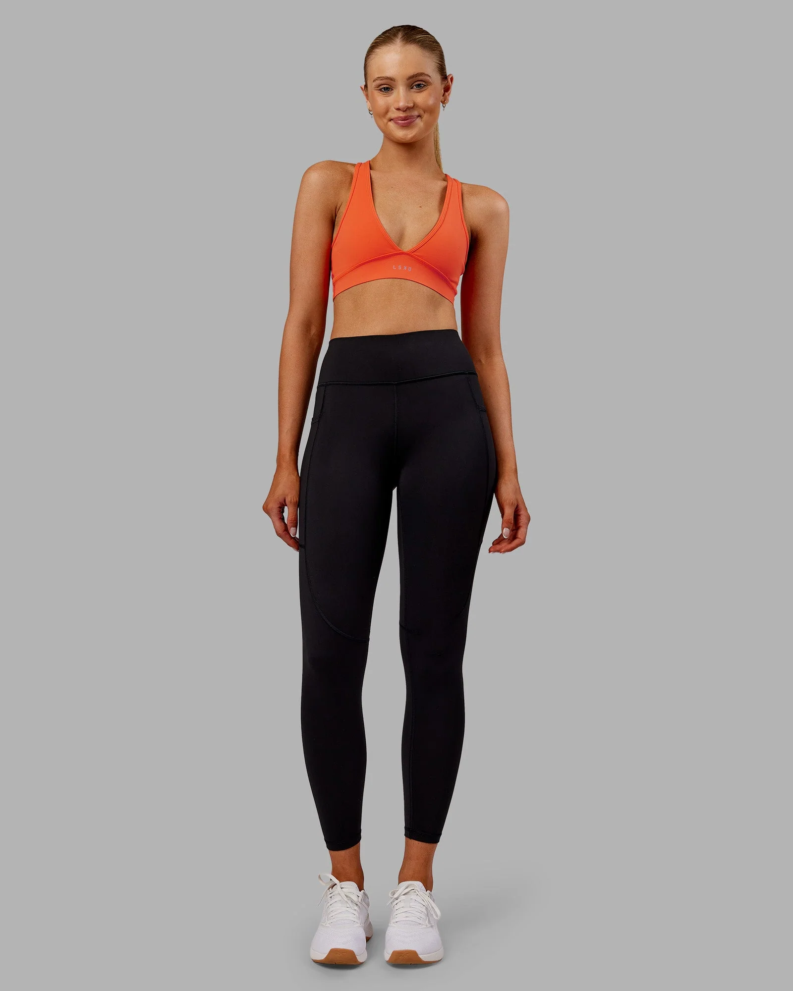 Rep Ultra High-Rise 7/8 Legging Pockets - Black-Ultra Orange