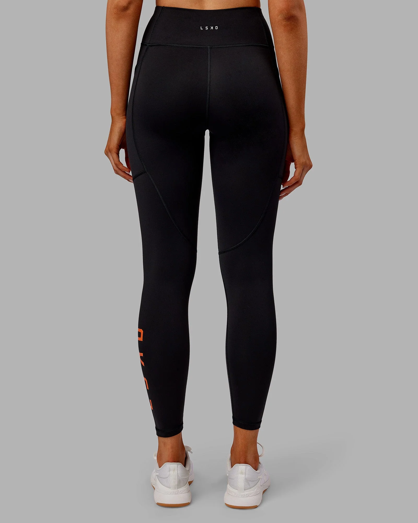 Rep Ultra High-Rise 7/8 Legging Pockets - Black-Ultra Orange - Image 4