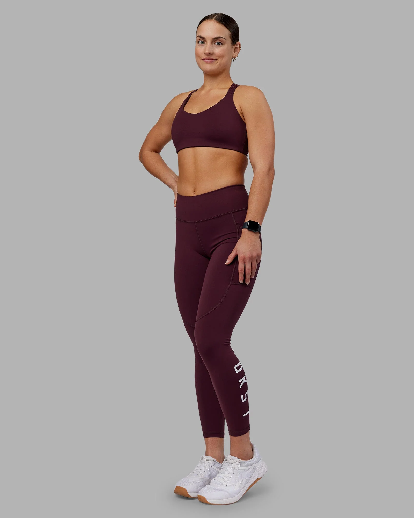 Rep Ultra High-Rise 7/8 Legging Pockets - Cherry Lacquer-White