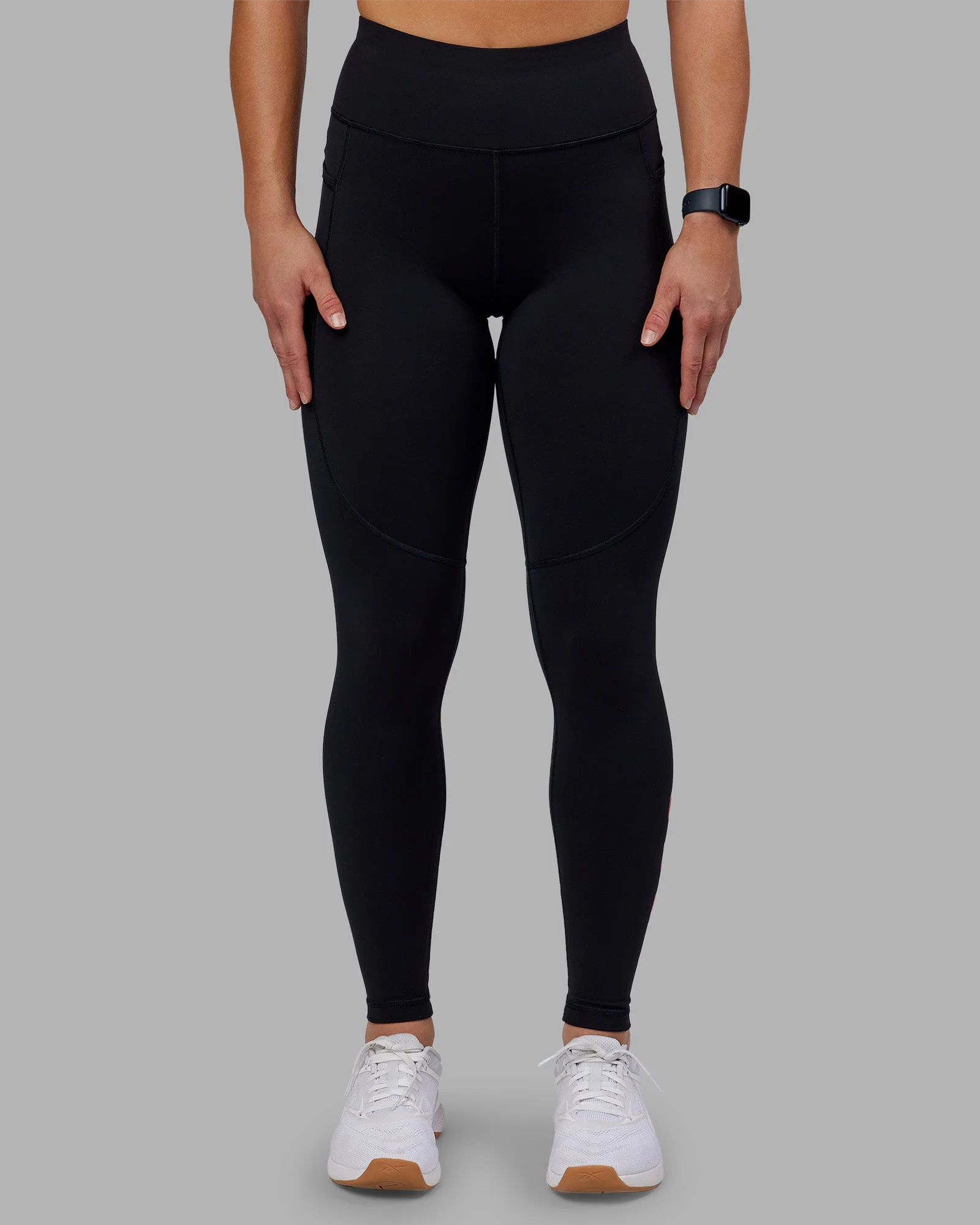 Rep Ultra High-Rise Full Length Legging Pockets - Black-Scarlet - Image 3
