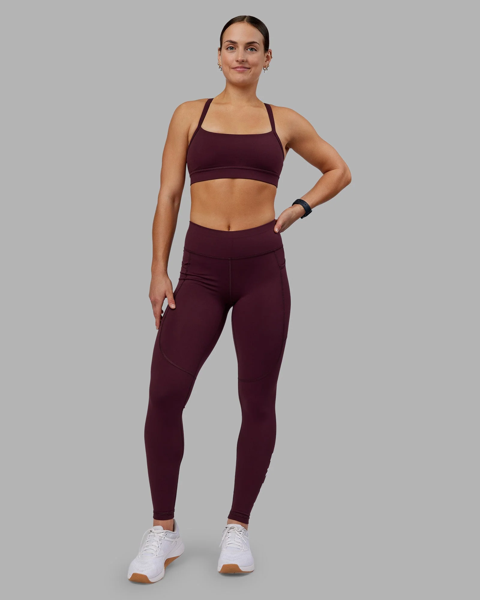 Rep Ultra High-Rise Full Length Legging Pockets - Cherry Lacquer-White